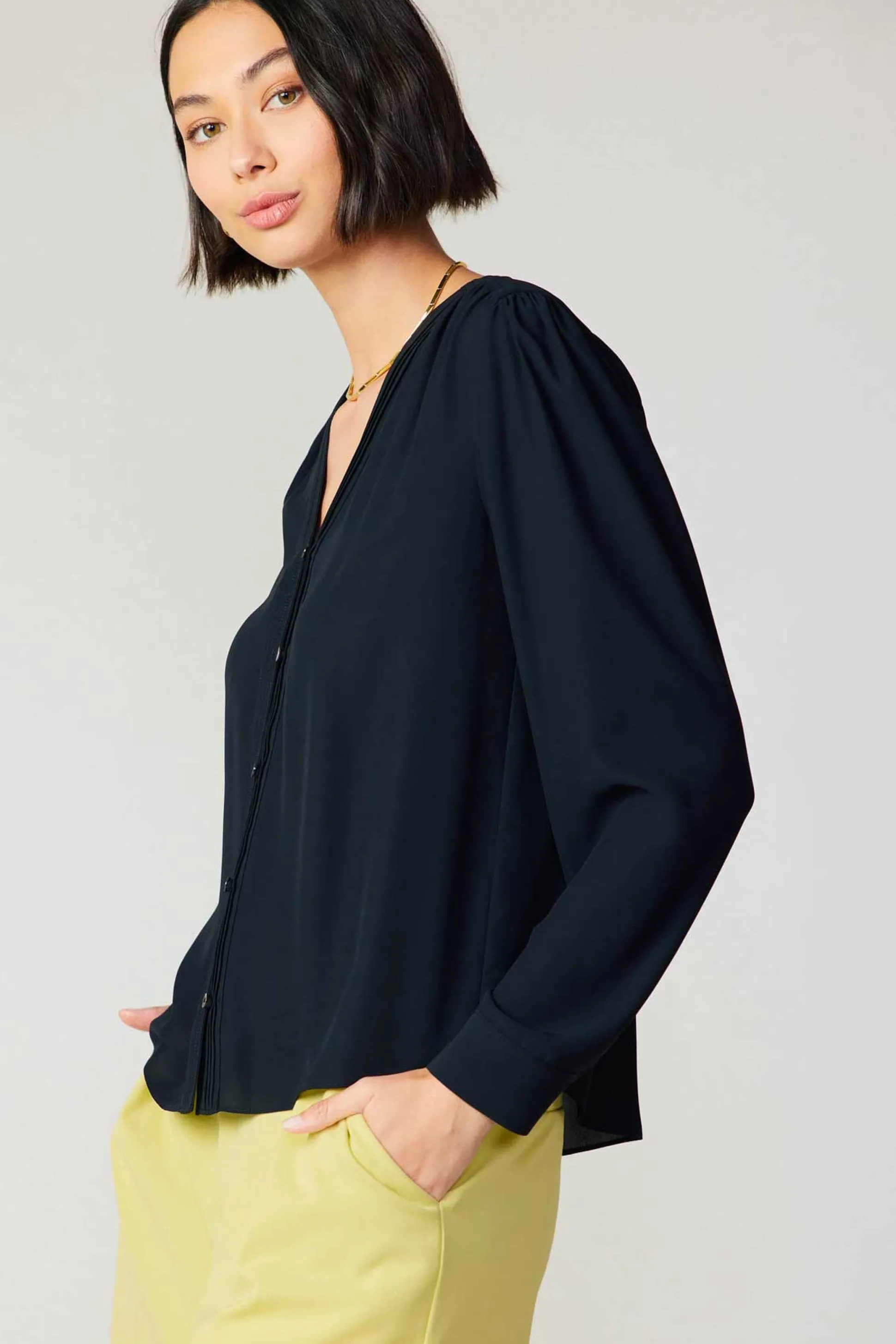 Pleat Detail Buttondown Shirt<Current Air Online