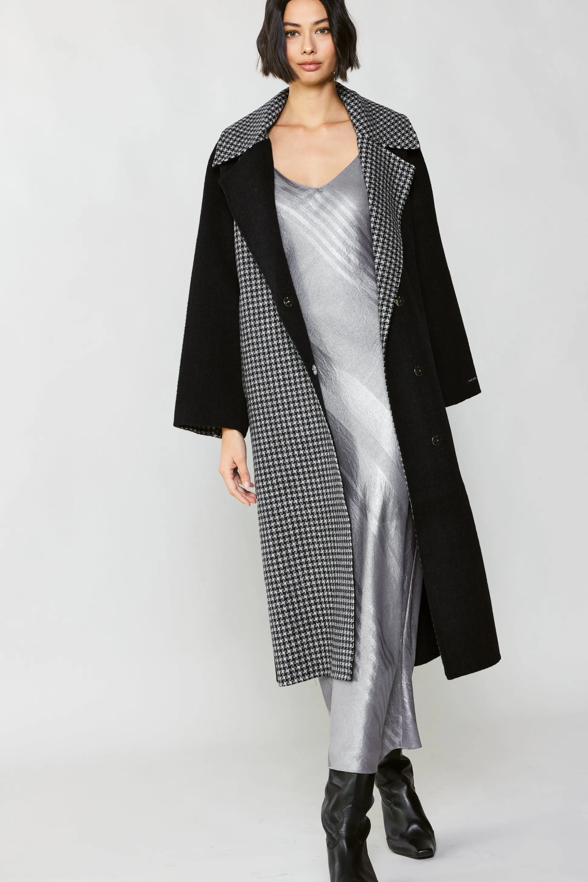 Houndstooth Oversized Wool Coat<Current Air Clearance