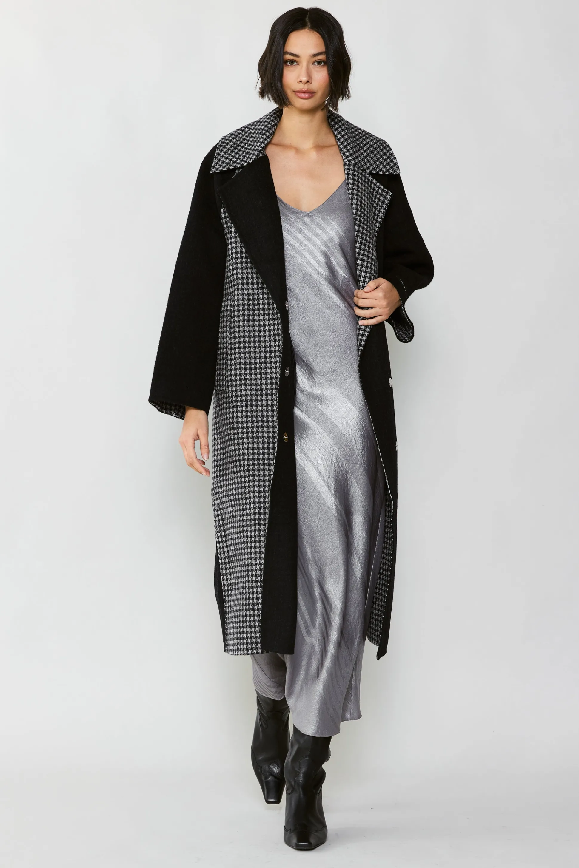 Houndstooth Oversized Wool Coat<Current Air Clearance