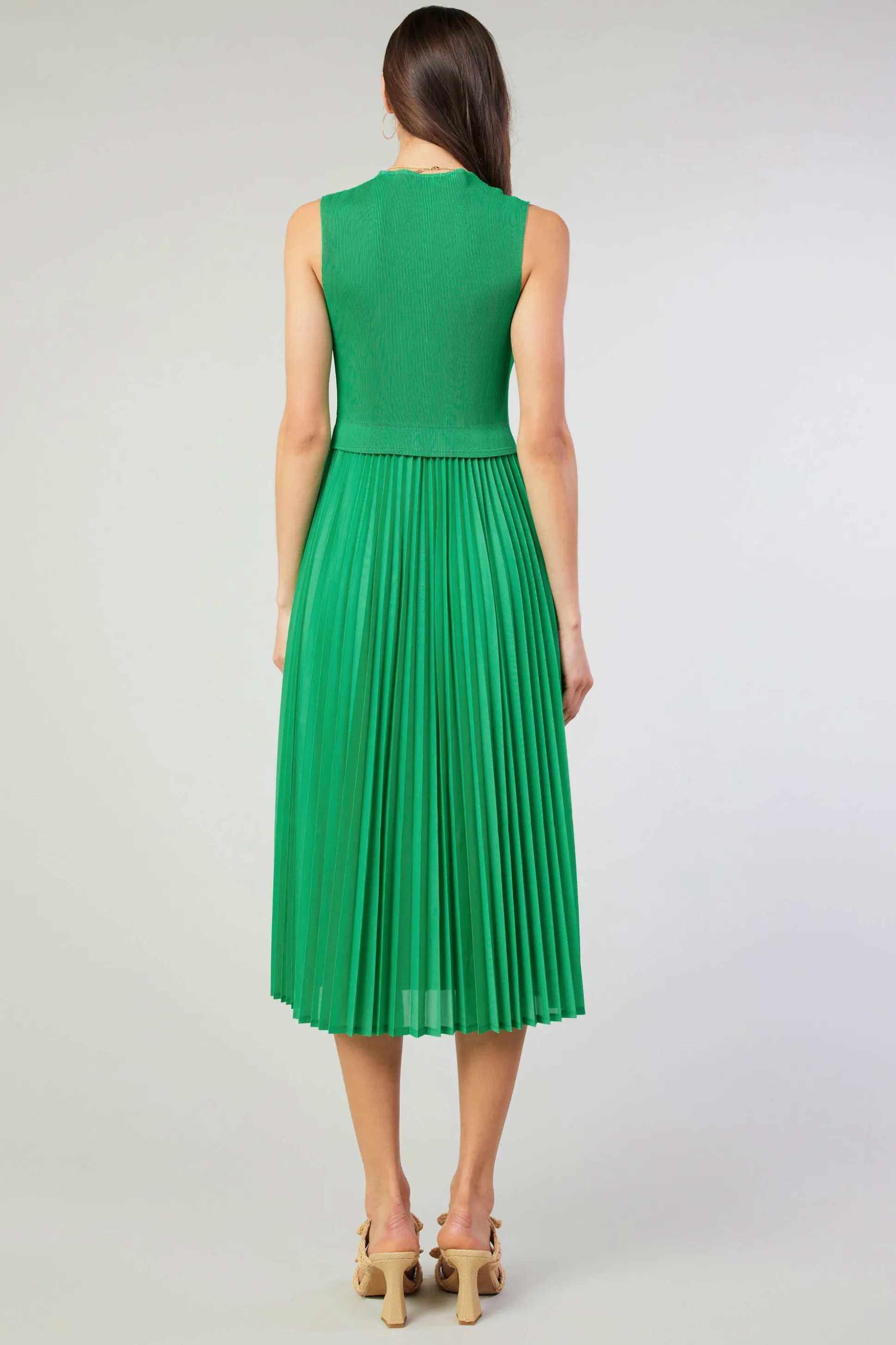 Cari Ribbed Contrast Pleated Dress<Current Air Clearance