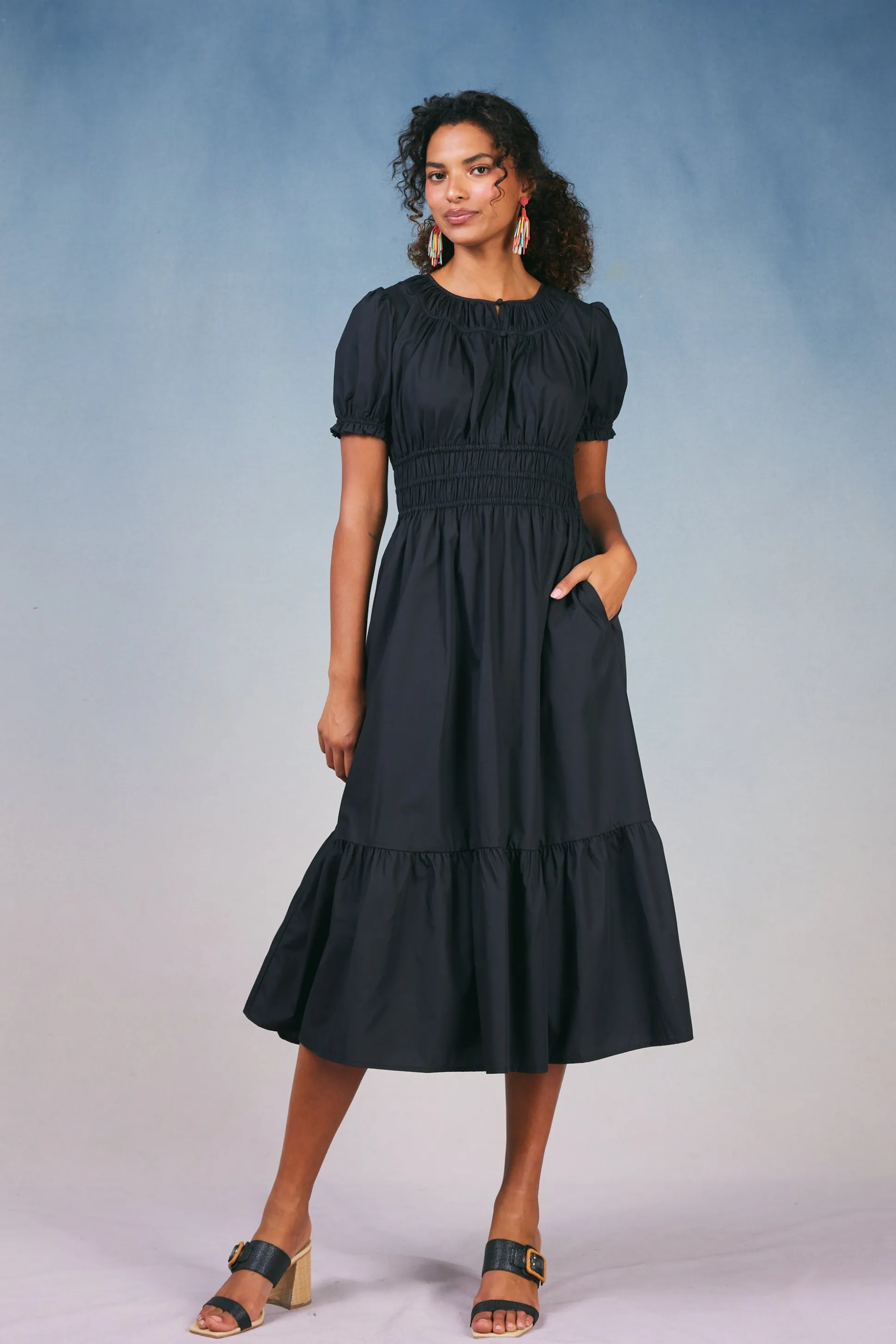 Brooklyn Poplin Midi Dress<Current Air New