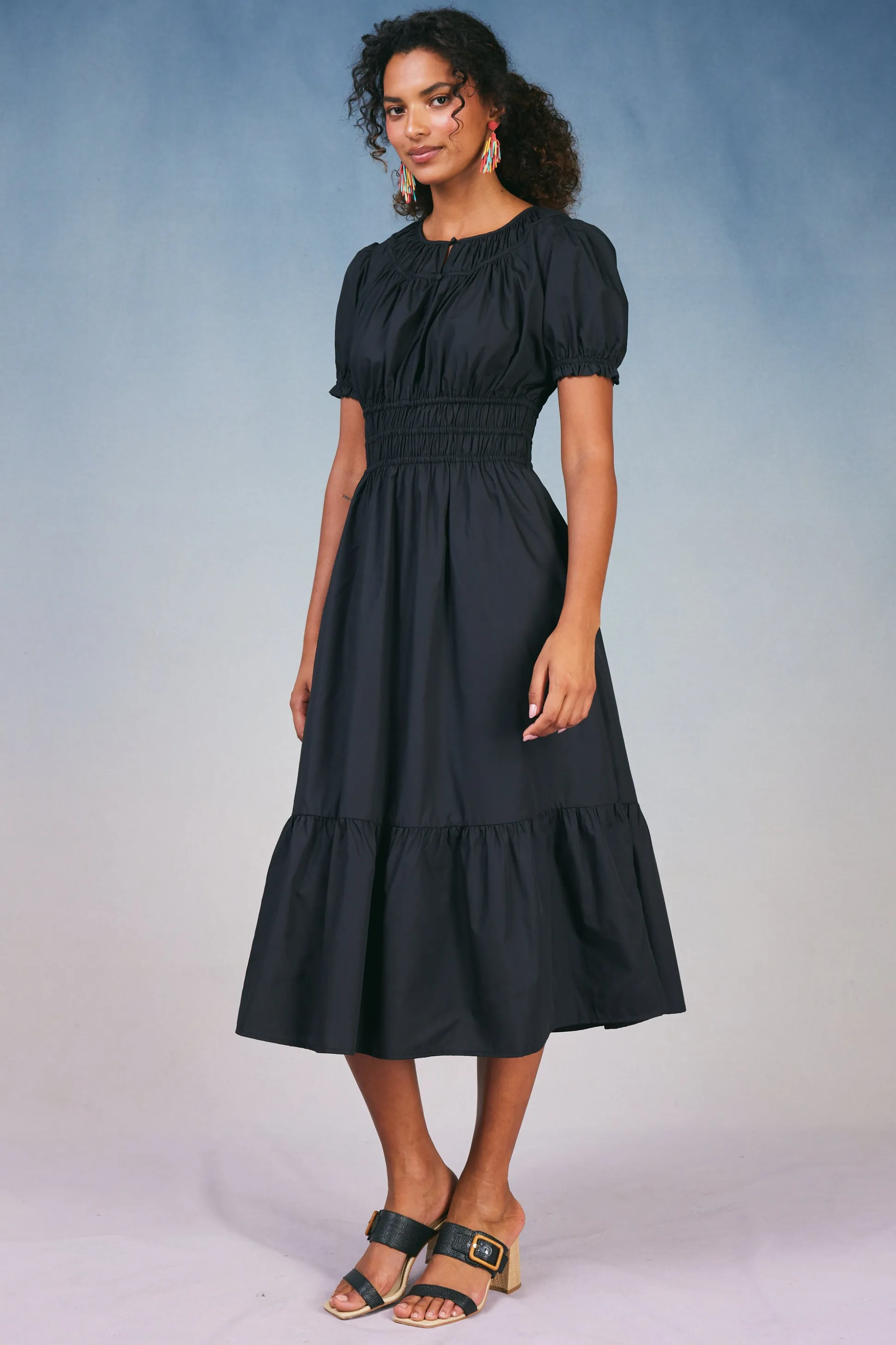 Brooklyn Poplin Midi Dress<Current Air New