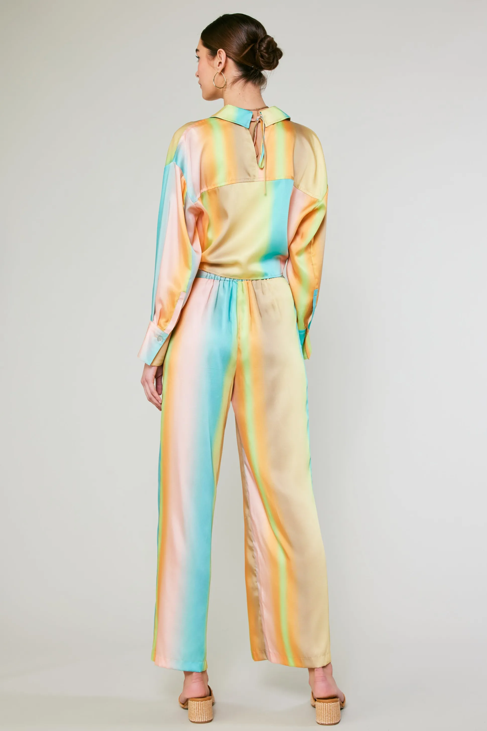 Prismatic Gradient Front Tie Shirt<Current Air Best