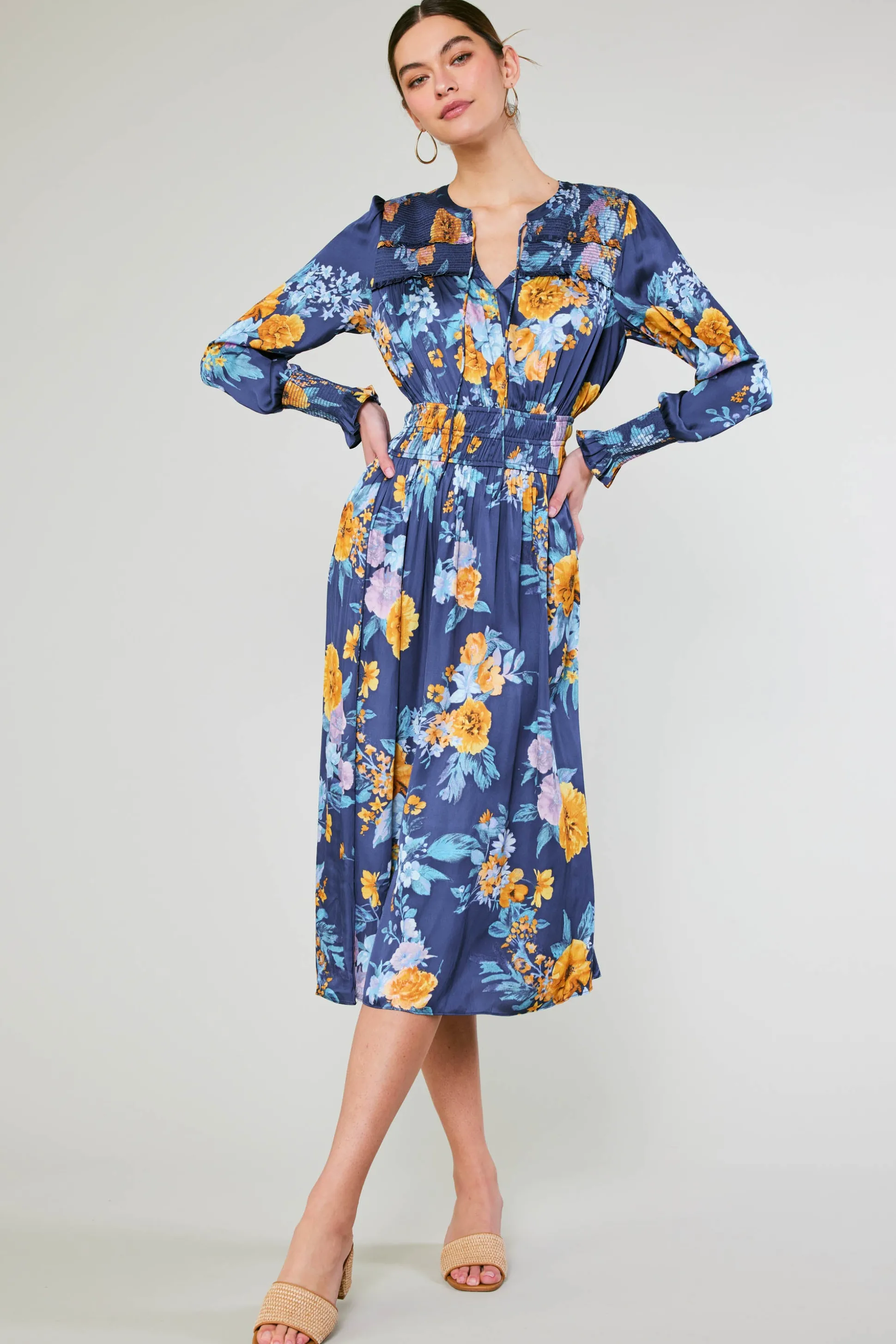 Aida Floral Midi Dress<Current Air Fashion