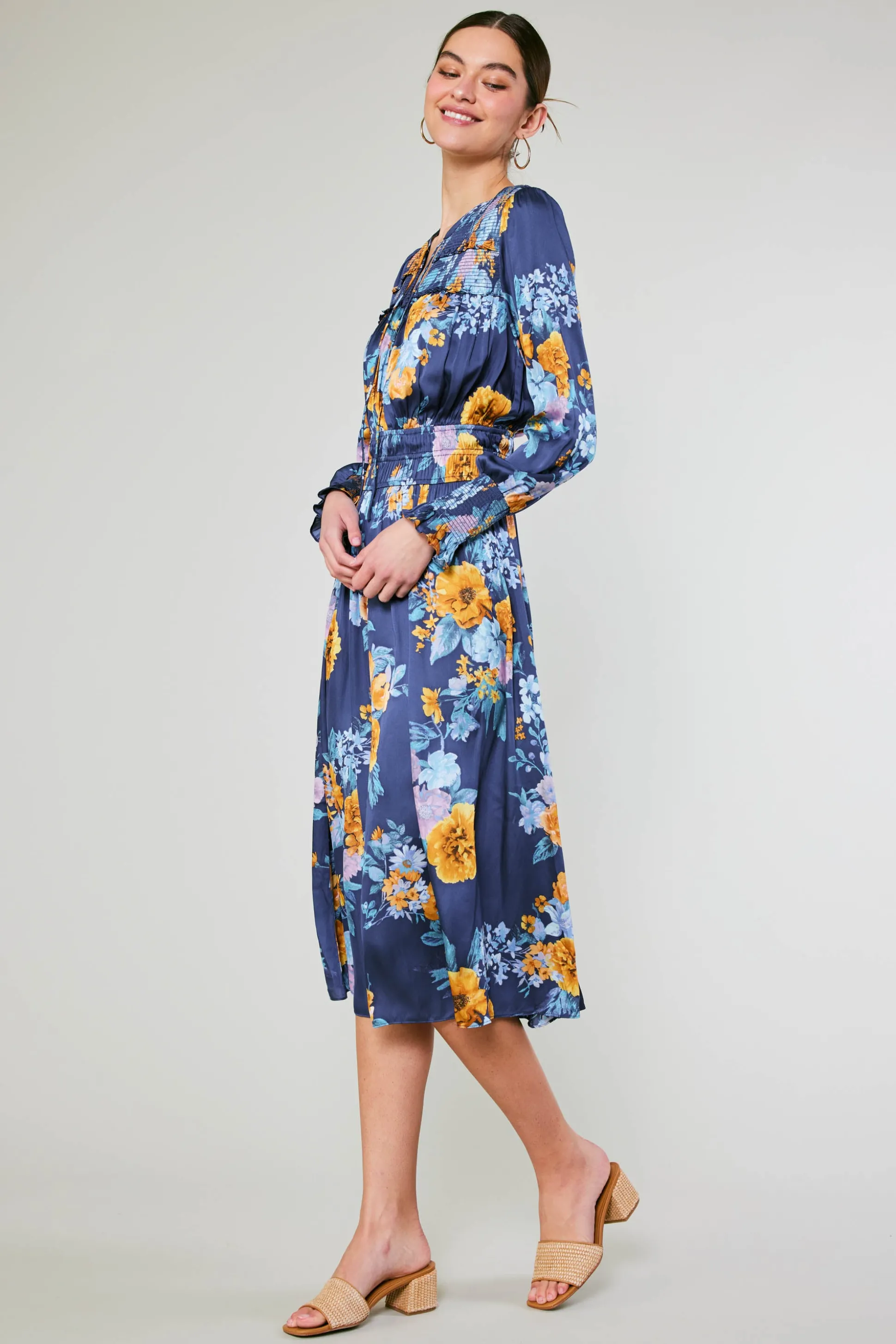 Aida Floral Midi Dress<Current Air Fashion