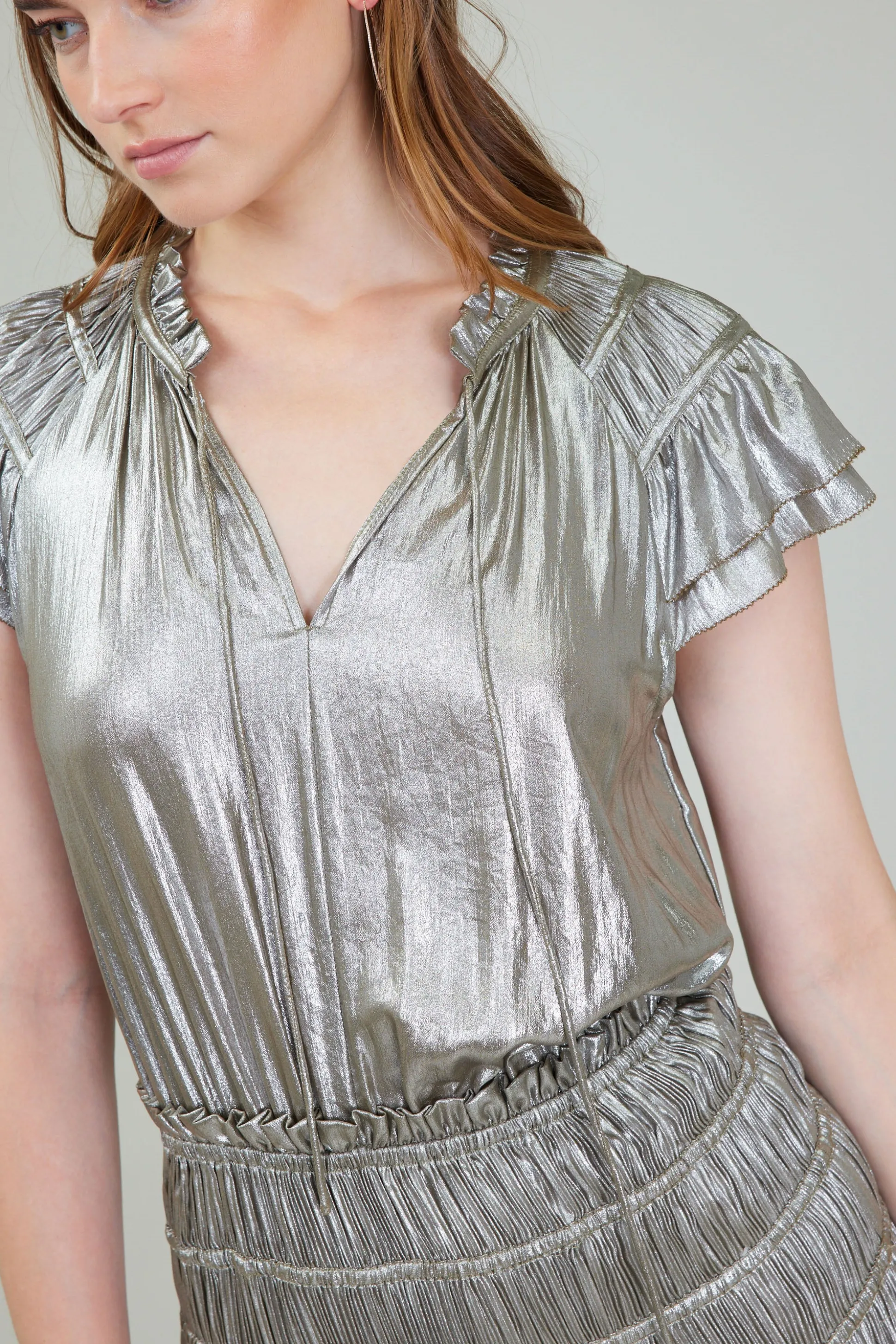Metallic Maxi Dress<Current Air Discount