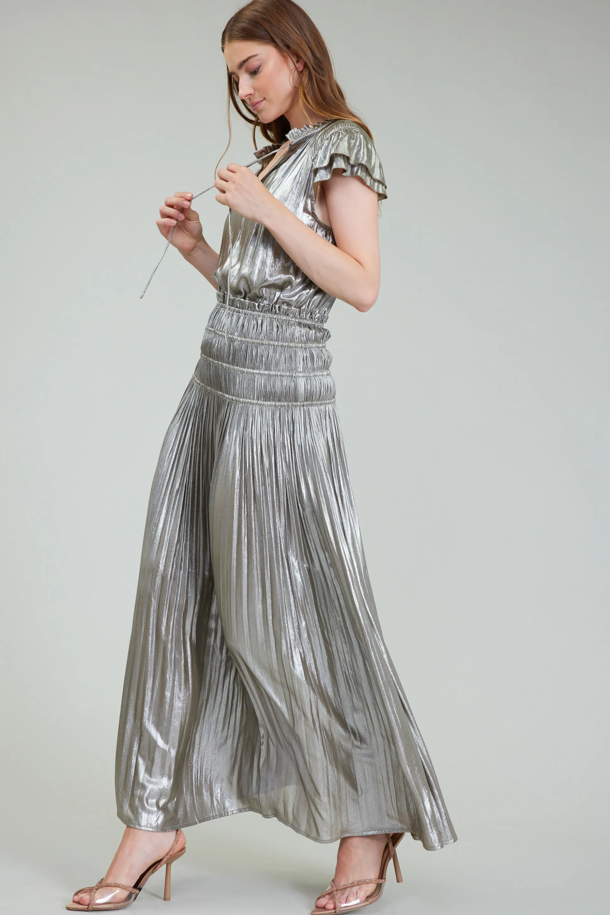 Metallic Maxi Dress<Current Air Discount