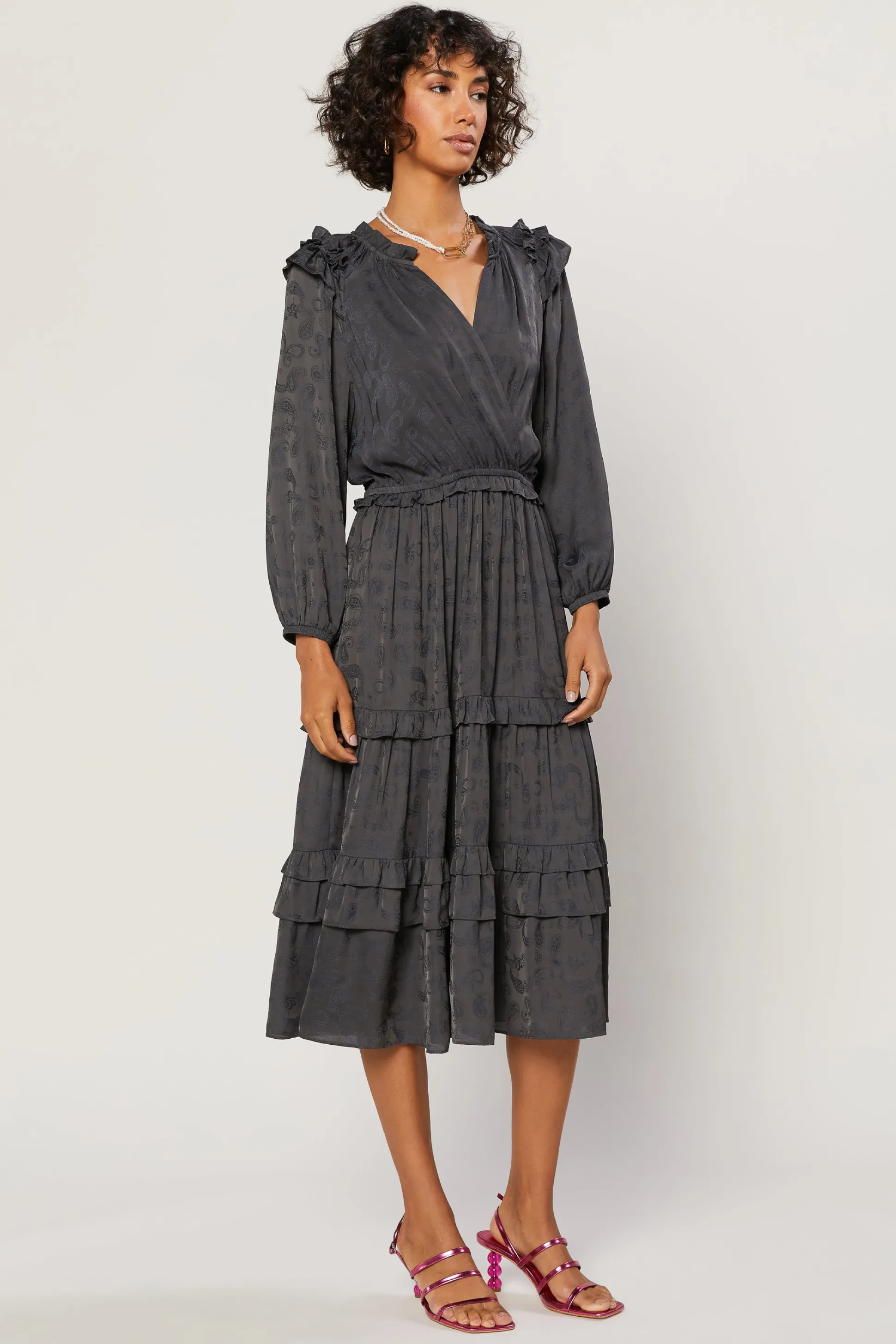 Tiered Skirt Midi Dress<Current Air Hot