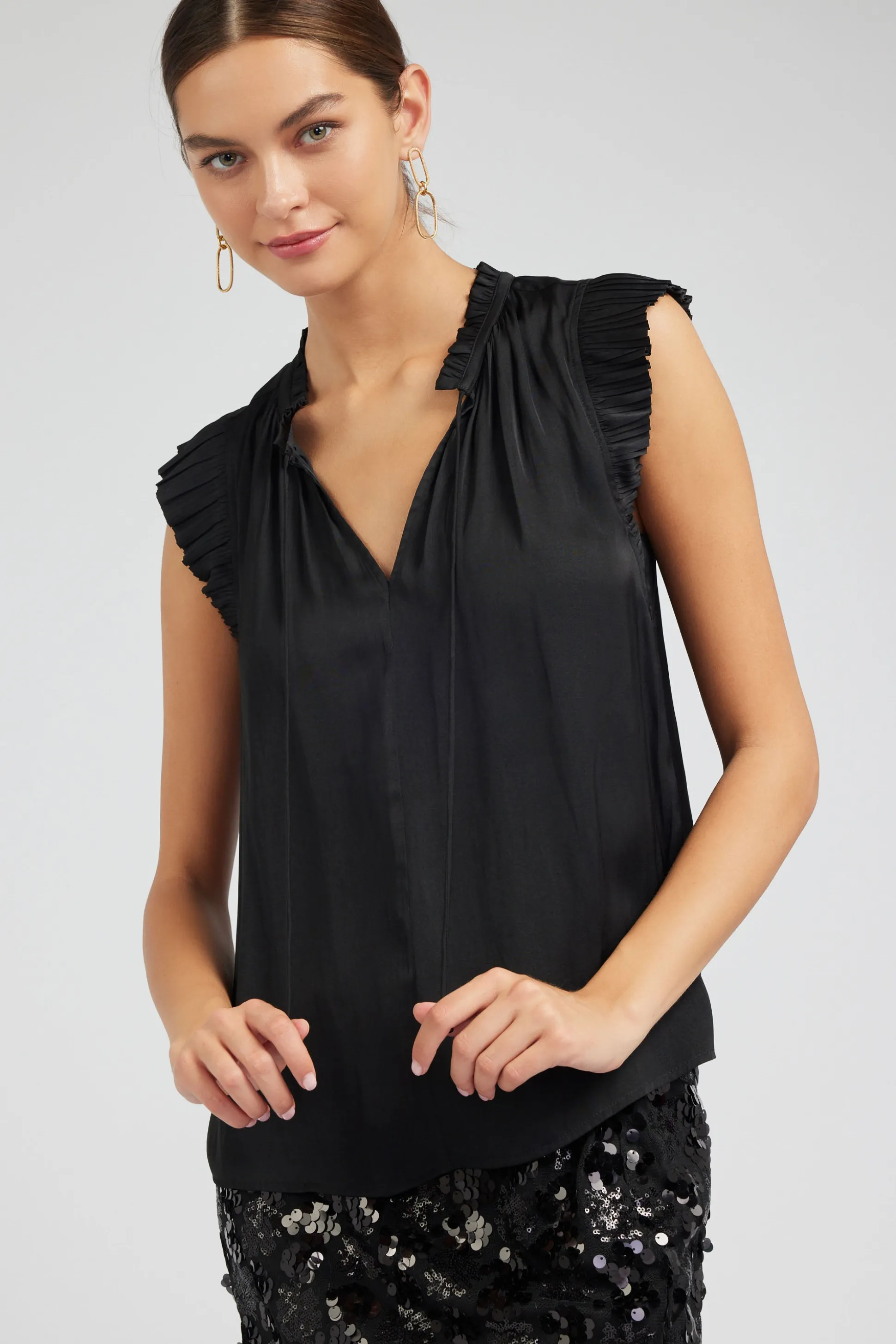 Margot Pleated Sleeve Blouse<Current Air Sale