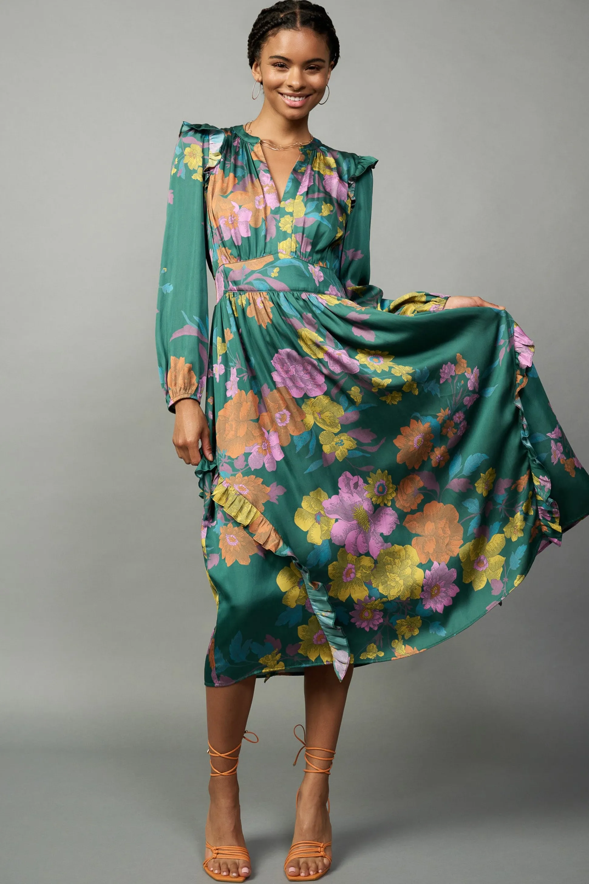 Emmaline Botanical Midi Dress<Current Air Outlet