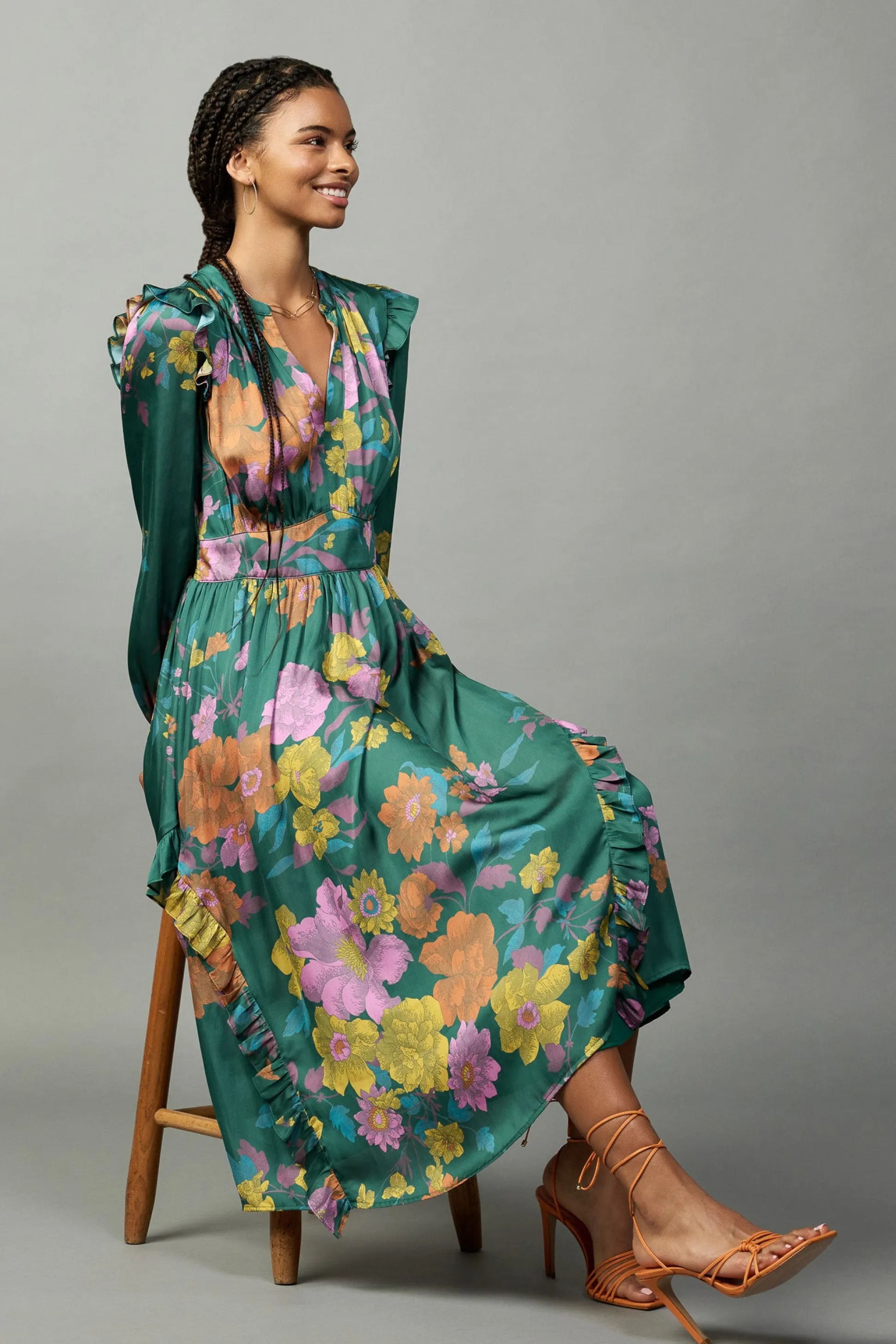 Emmaline Botanical Midi Dress<Current Air Outlet