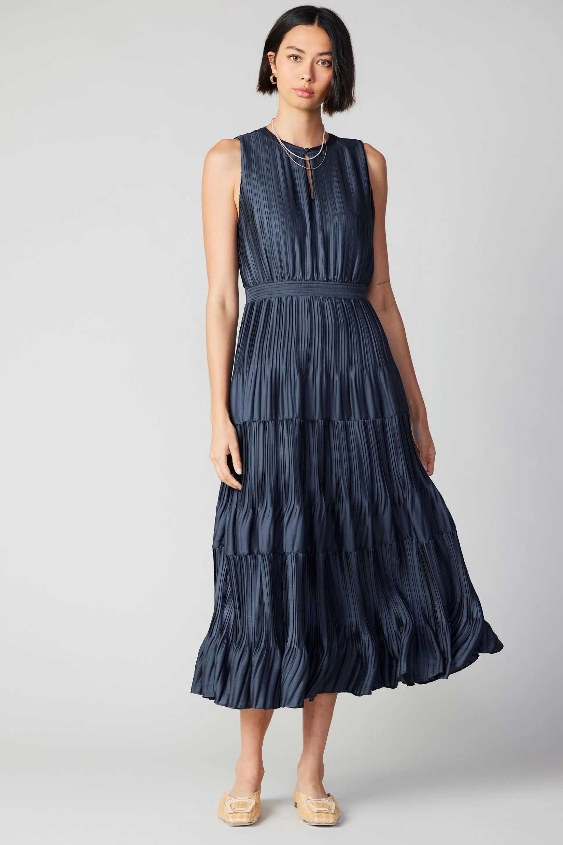 Pleated Sleeveless Maxi Dress<Current Air New