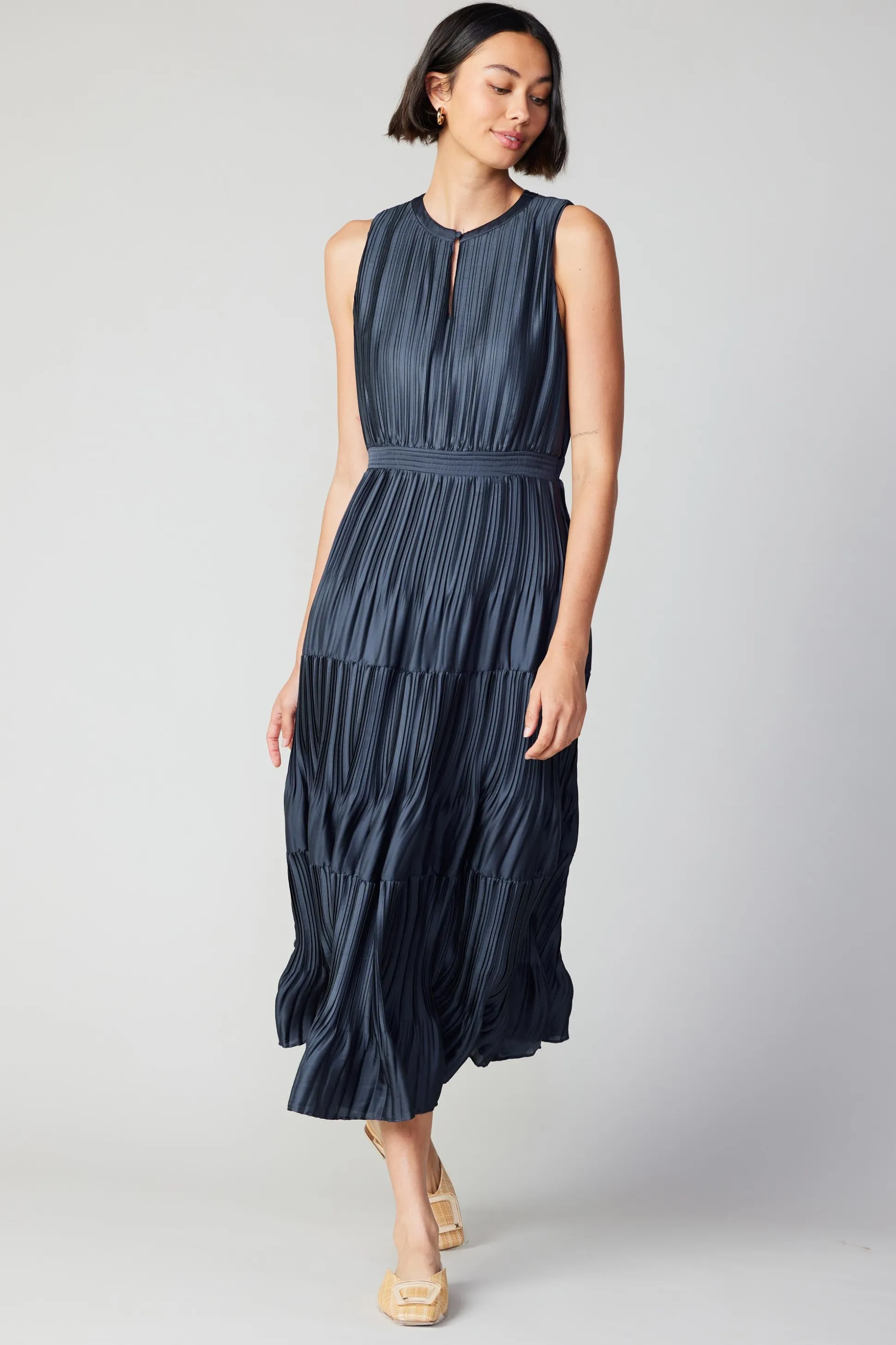 Pleated Sleeveless Maxi Dress<Current Air New