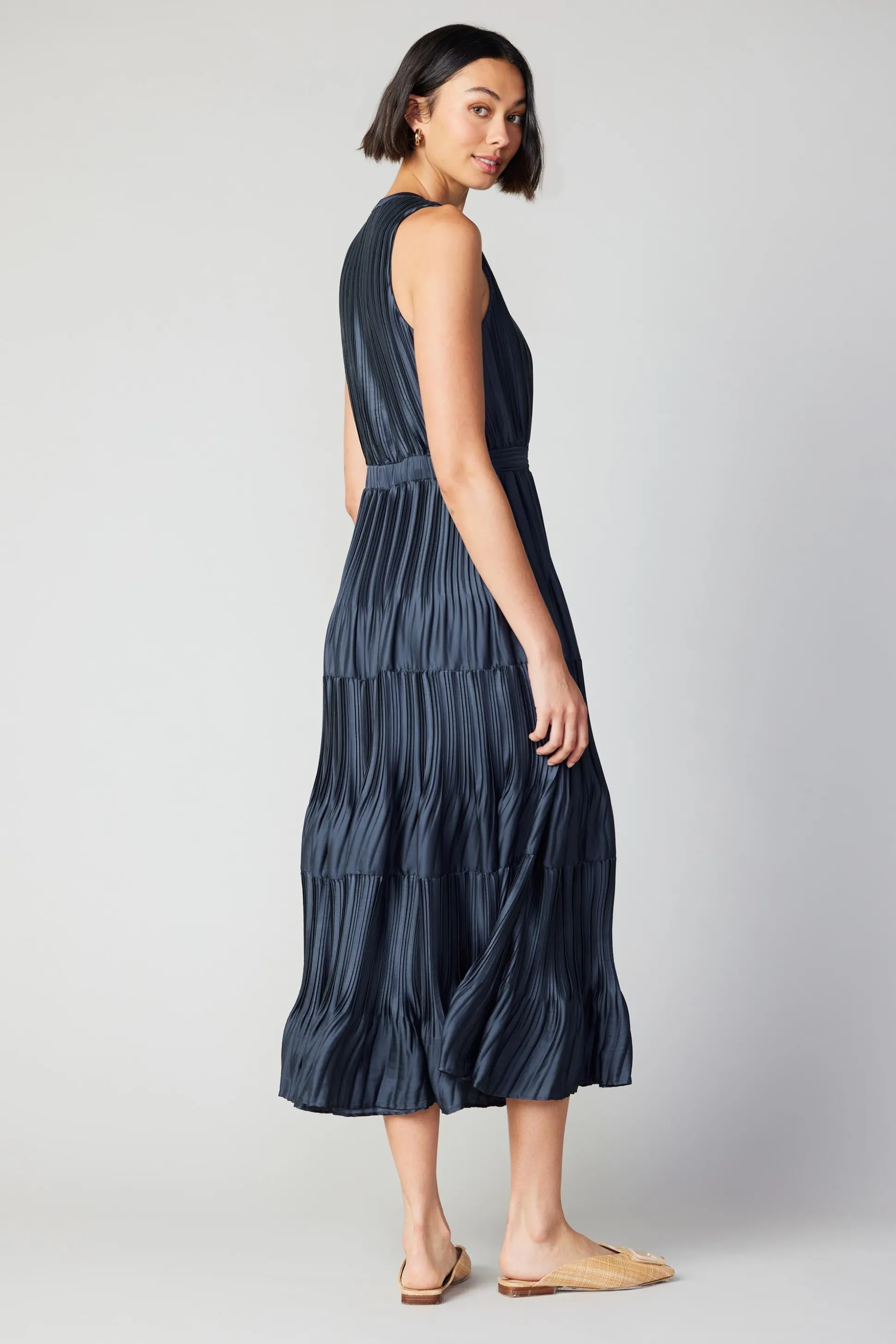 Pleated Sleeveless Maxi Dress<Current Air New