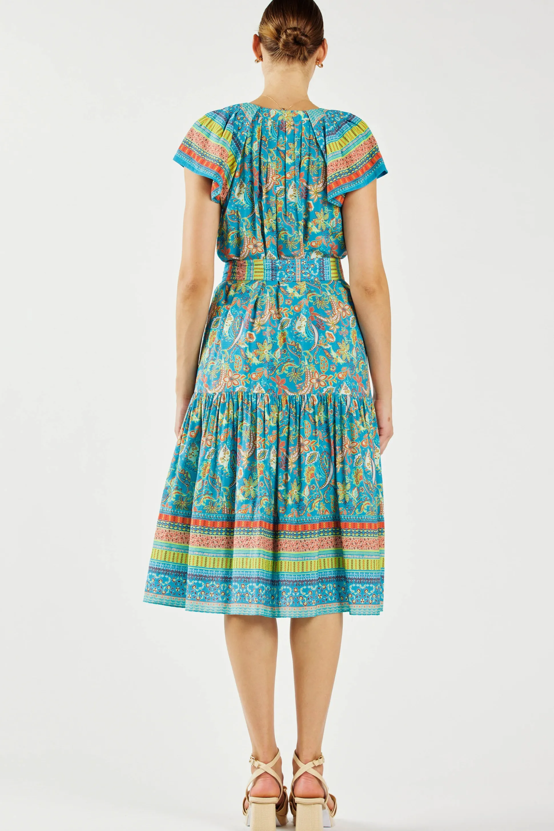Paisley Border Print Midi Dress<Current Air Outlet