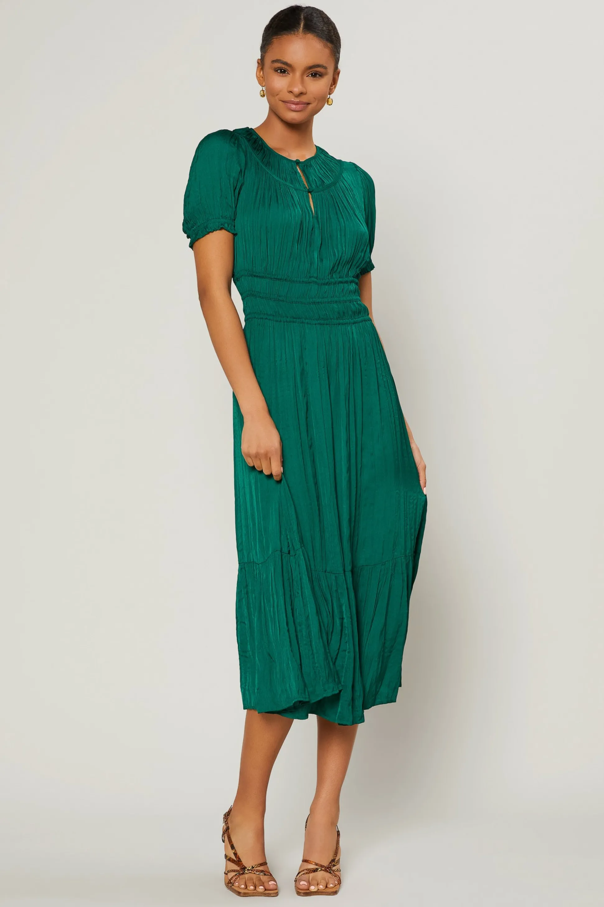 Brooklyn Pleated Midi Dress<Current Air Sale