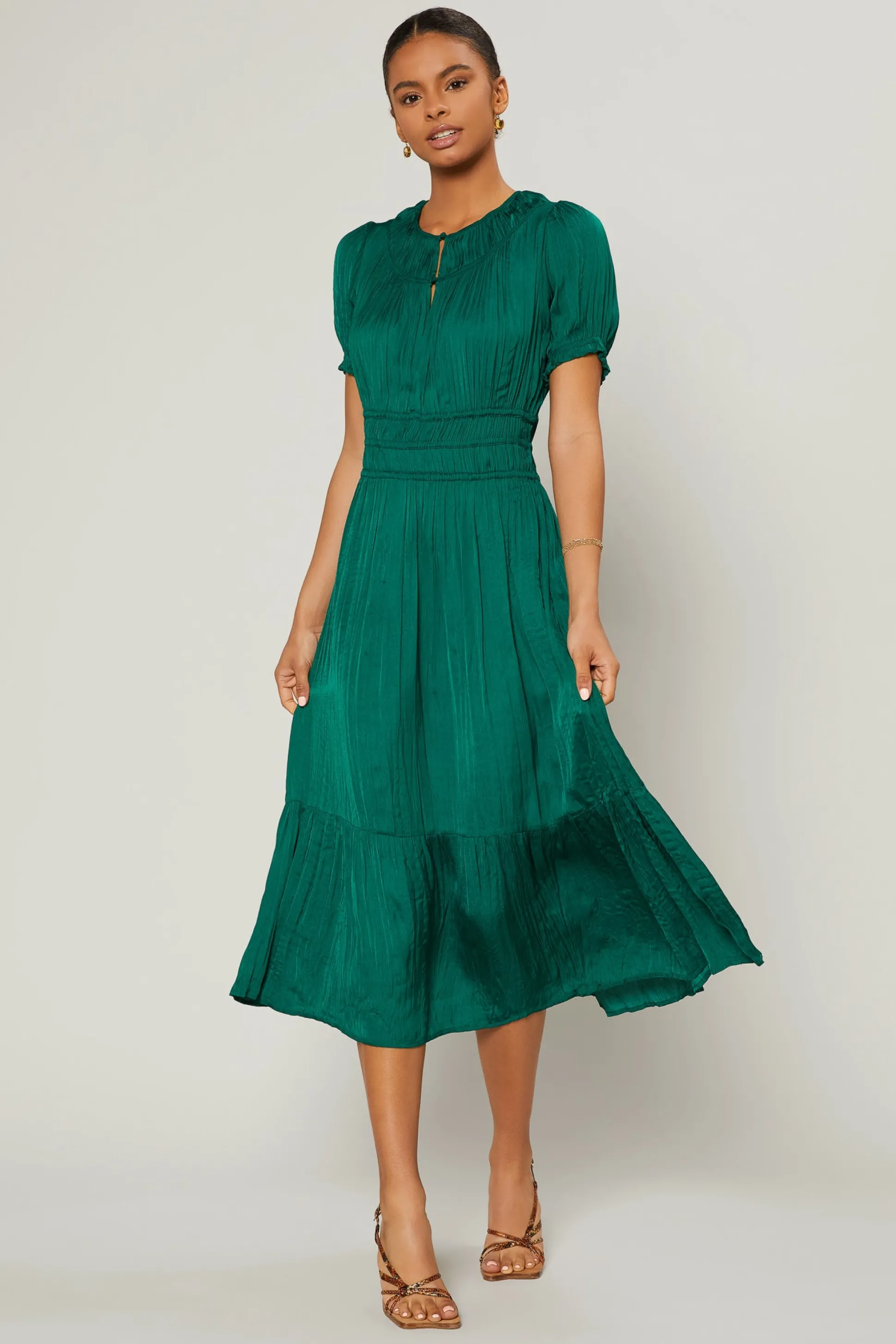 Brooklyn Pleated Midi Dress<Current Air Sale