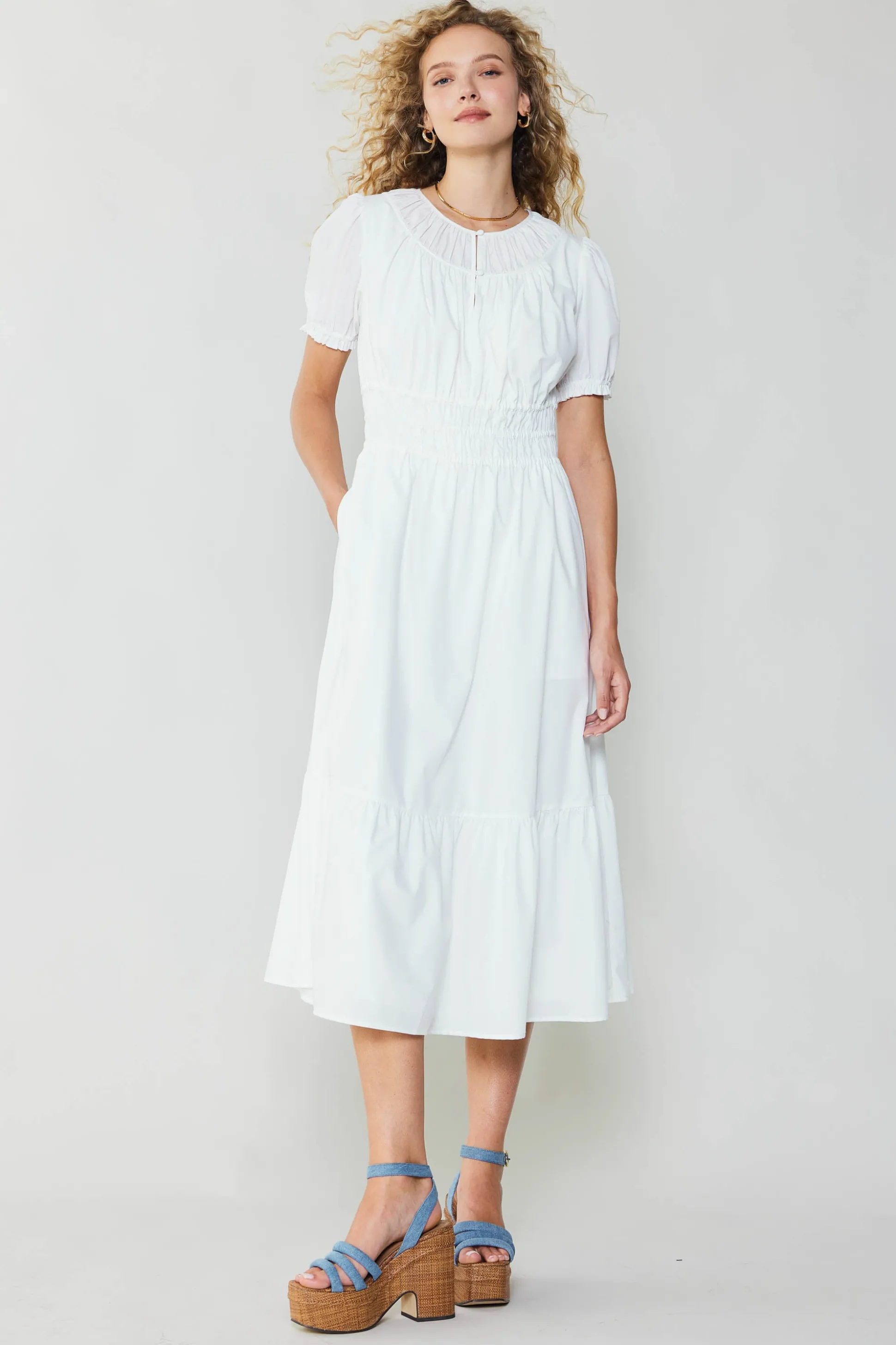 Brooklyn Poplin Midi Dress<Current Air New