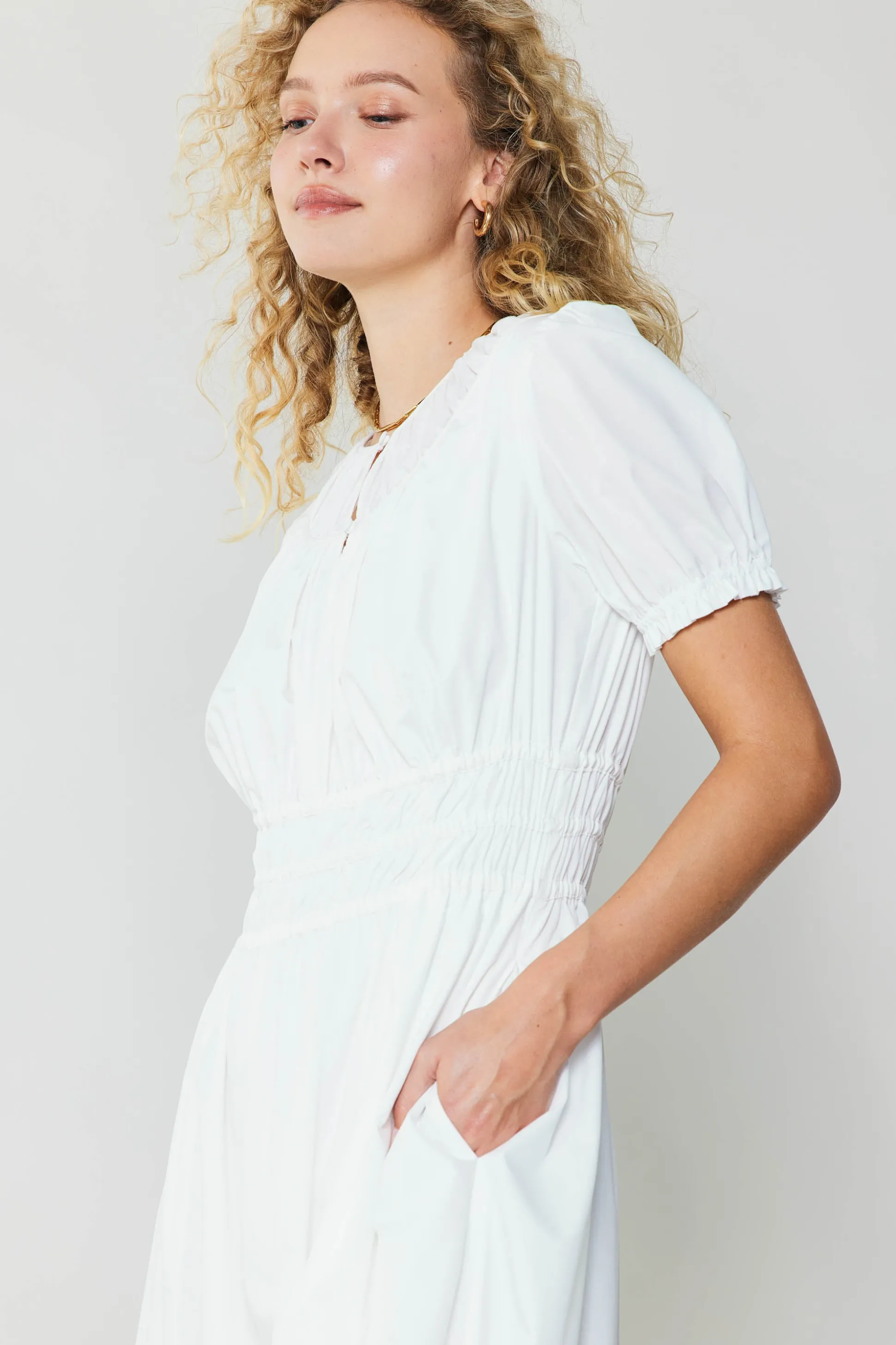 Brooklyn Poplin Midi Dress<Current Air New