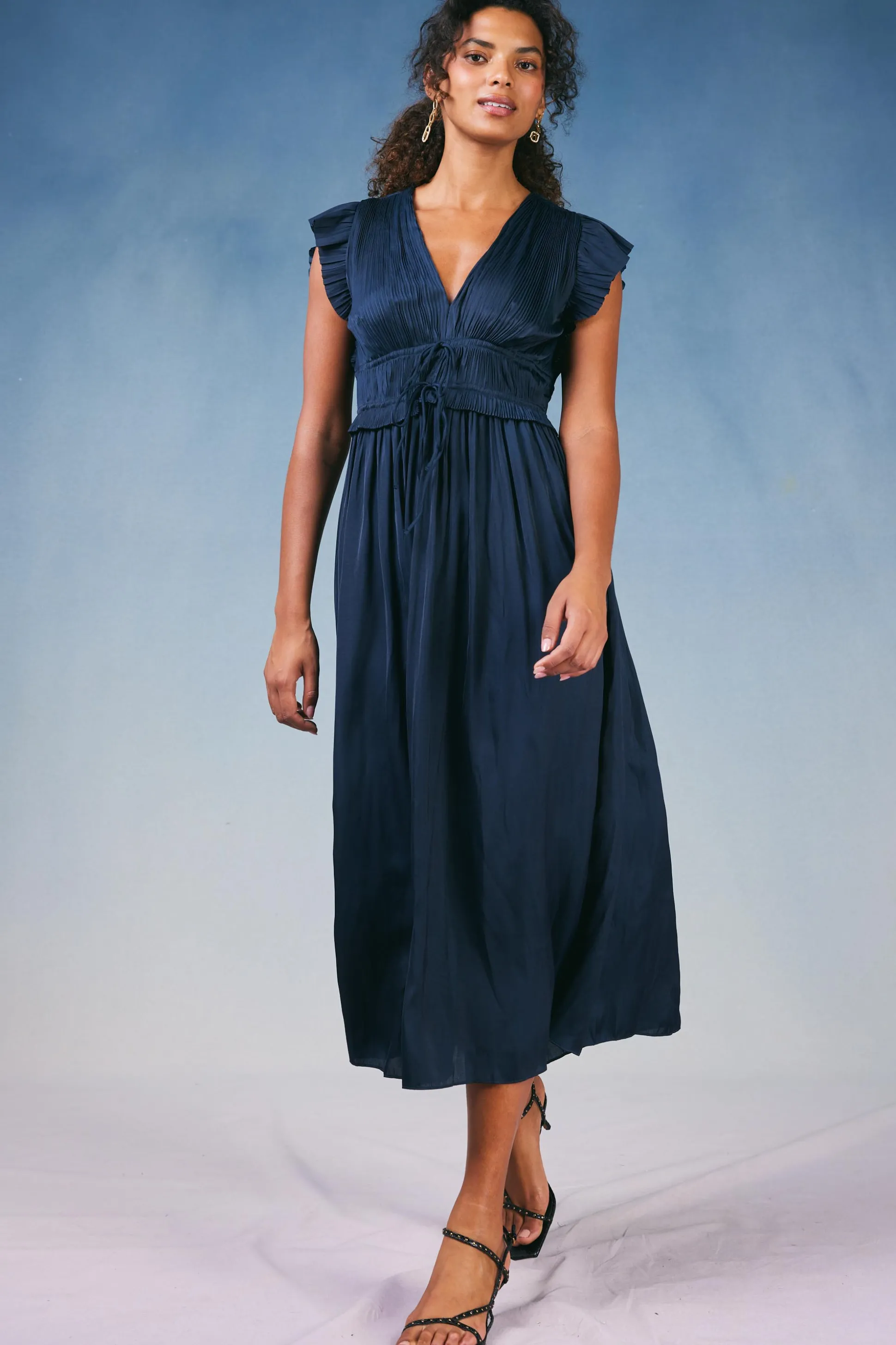 Mara Pleated Maxi Dress<Current Air Sale