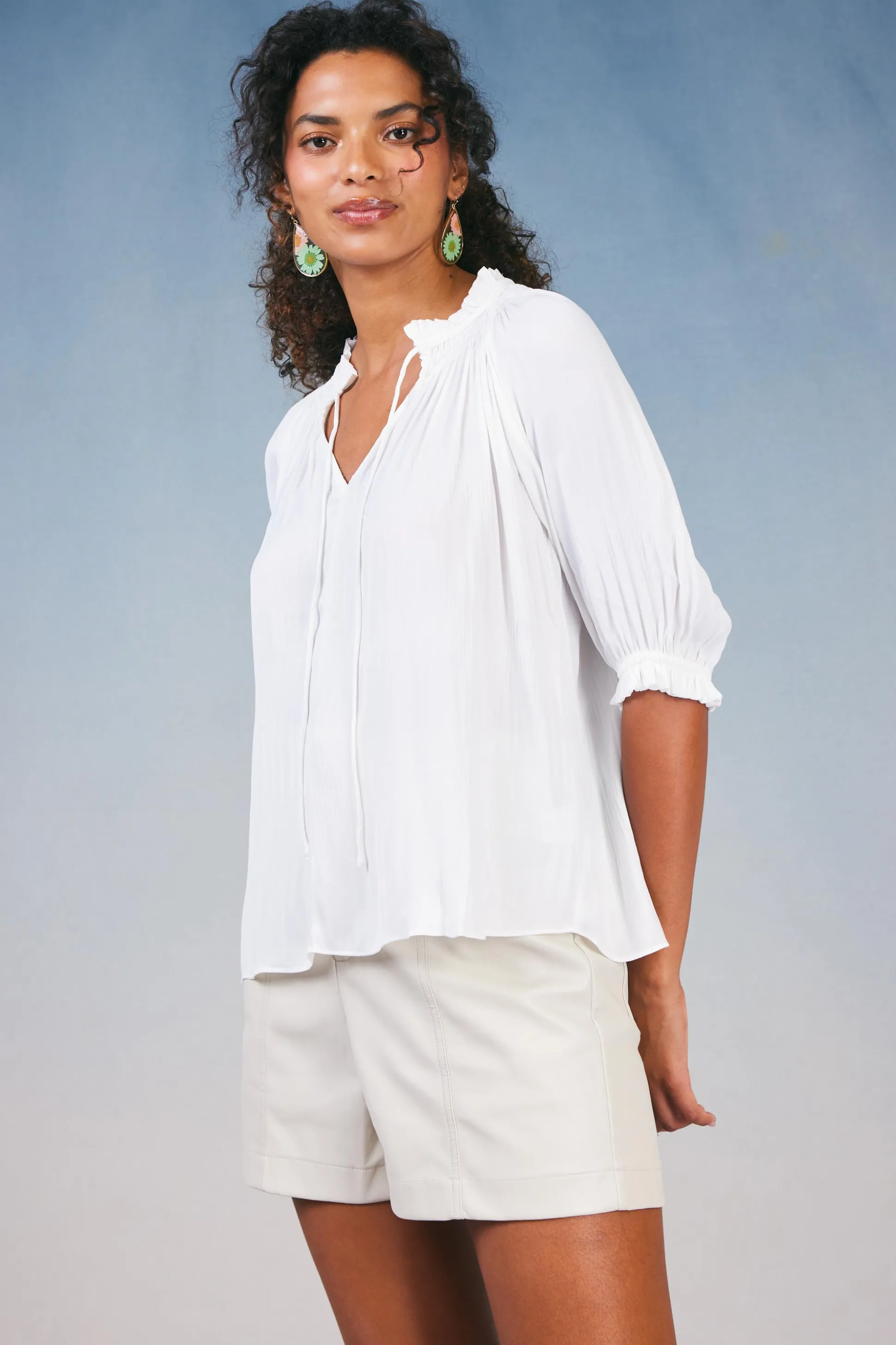 Angelica Pleated Blouse<Current Air Hot