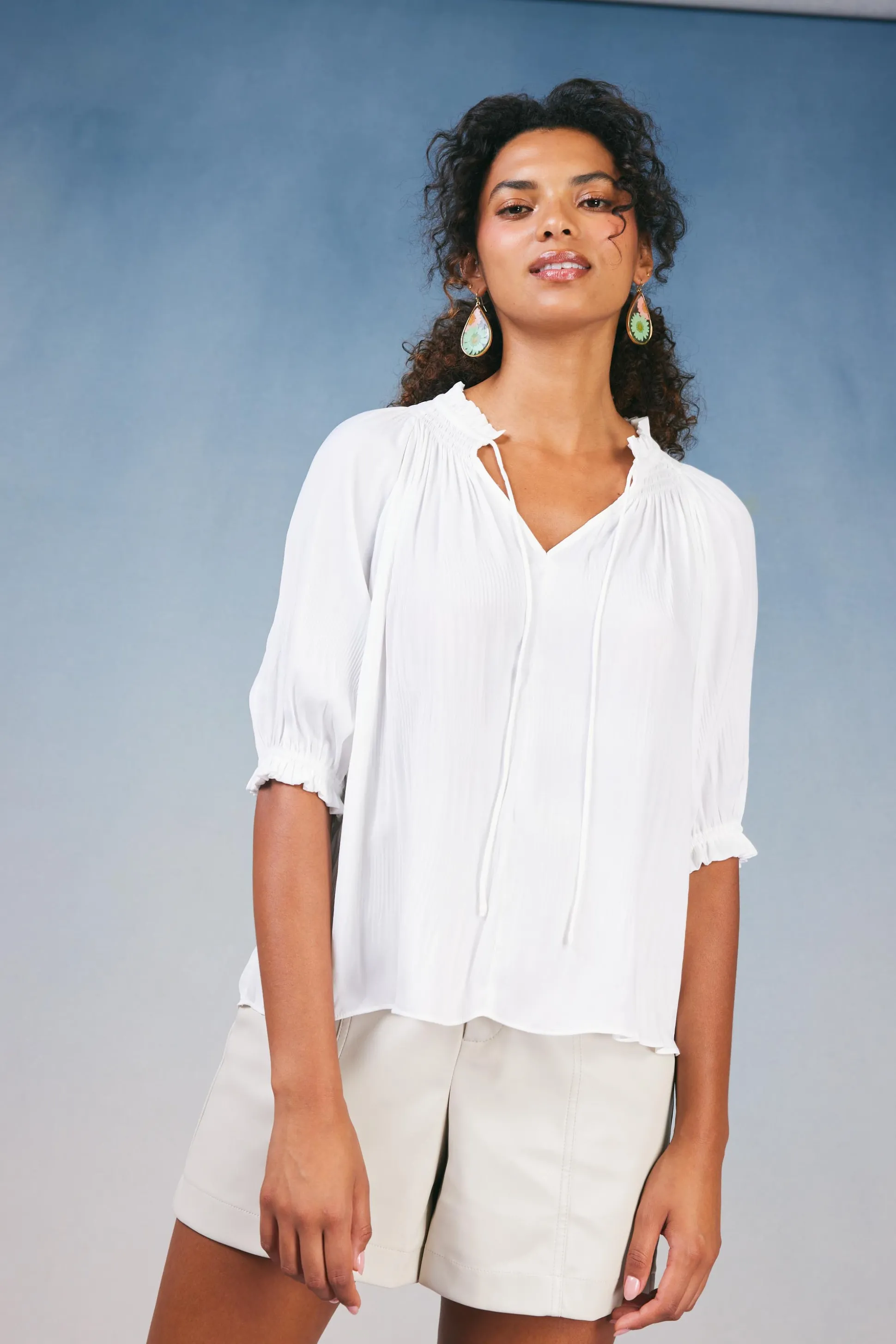 Angelica Pleated Blouse<Current Air Hot