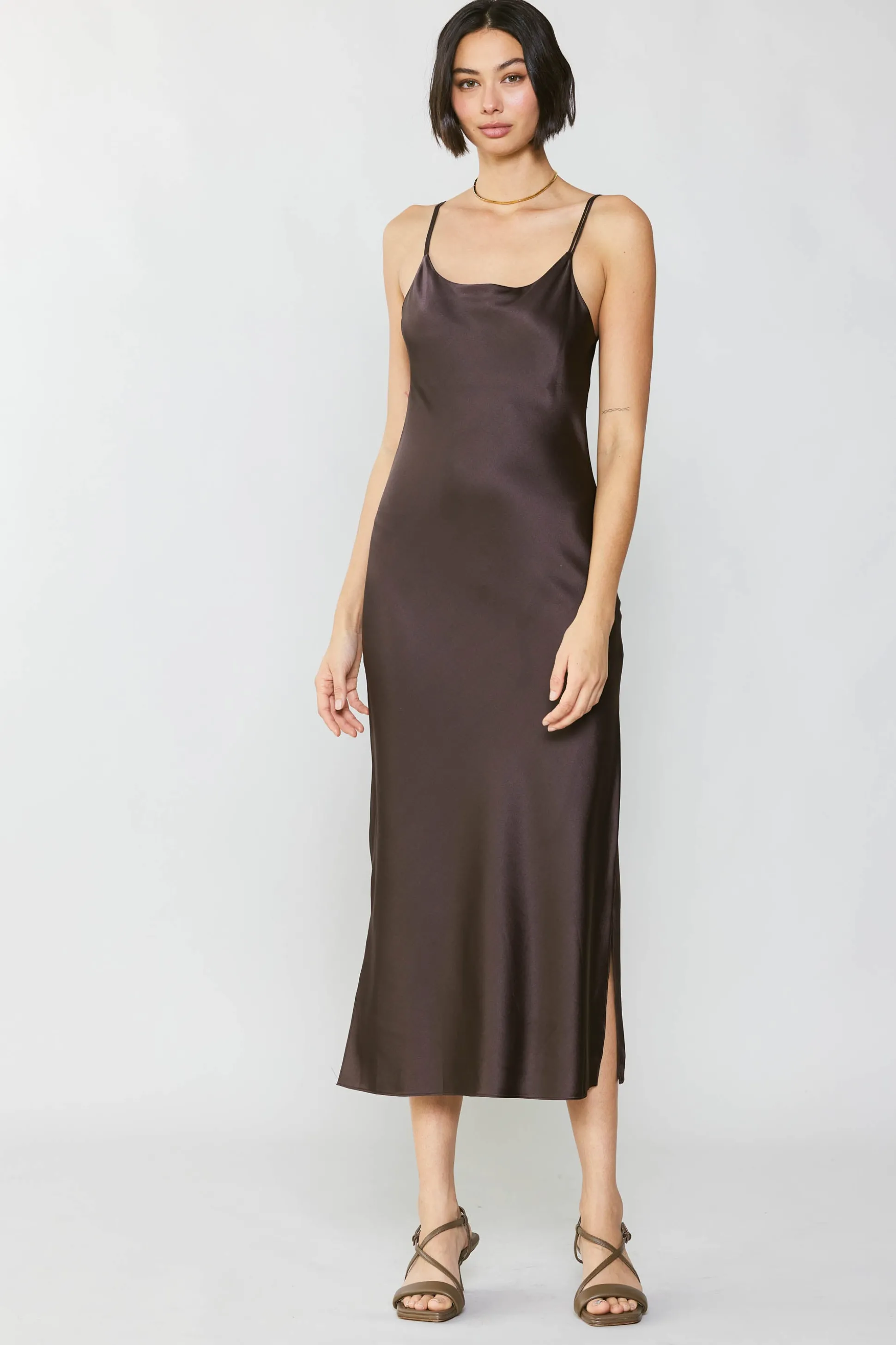 Silk Bias Midi Dress<Current Air Best