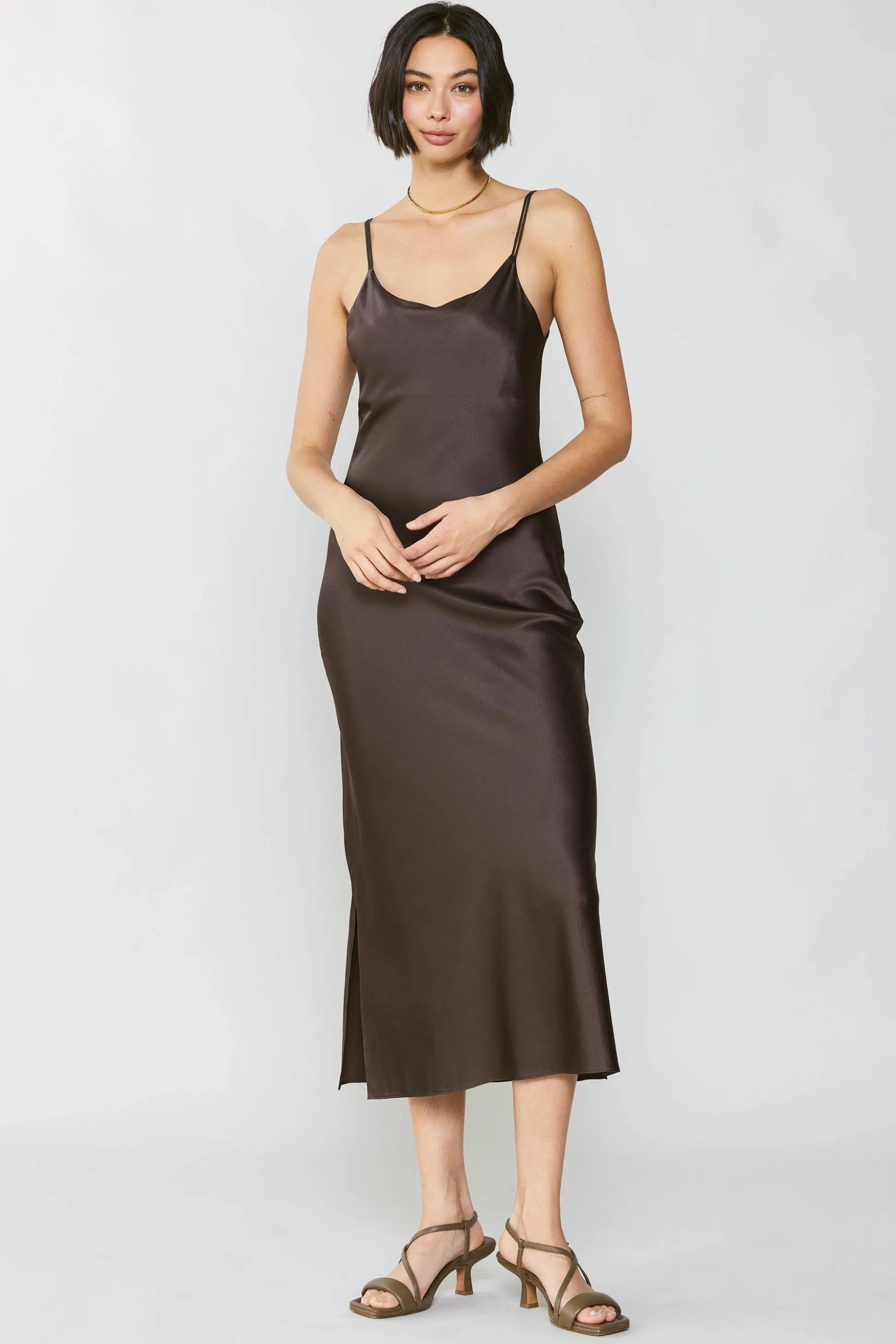 Silk Bias Midi Dress<Current Air Best