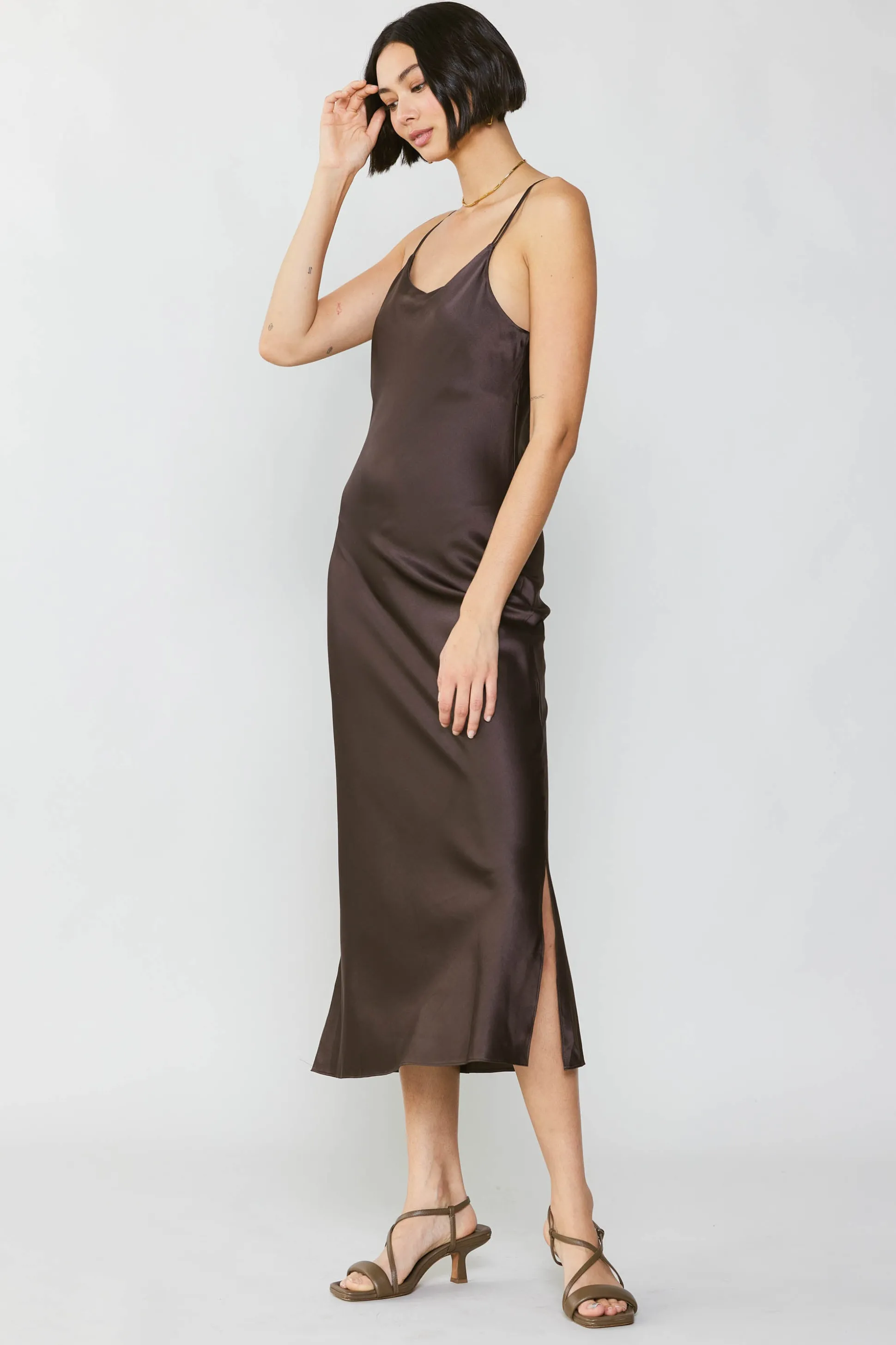 Silk Bias Midi Dress<Current Air Best