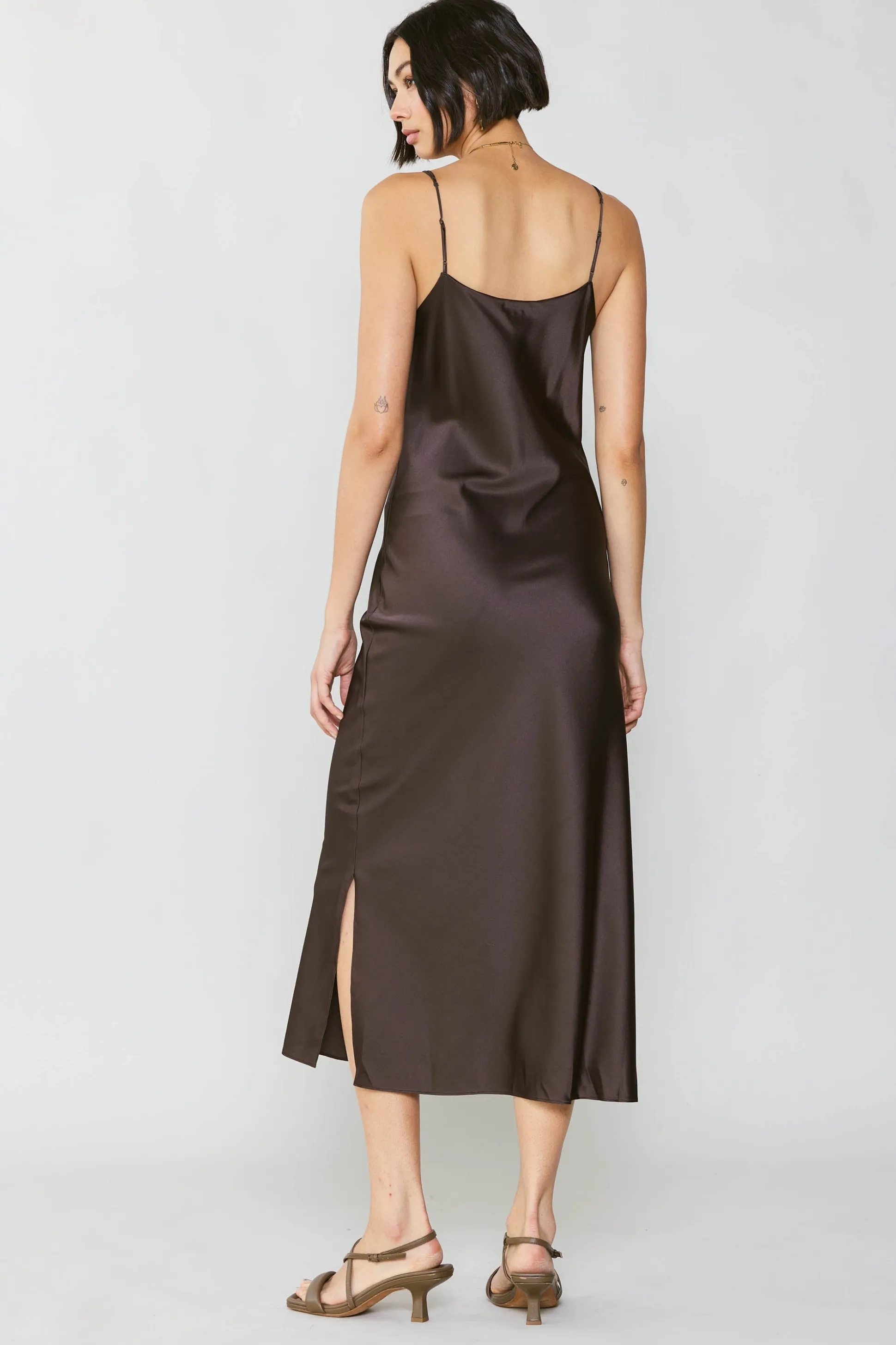 Silk Bias Midi Dress<Current Air Best