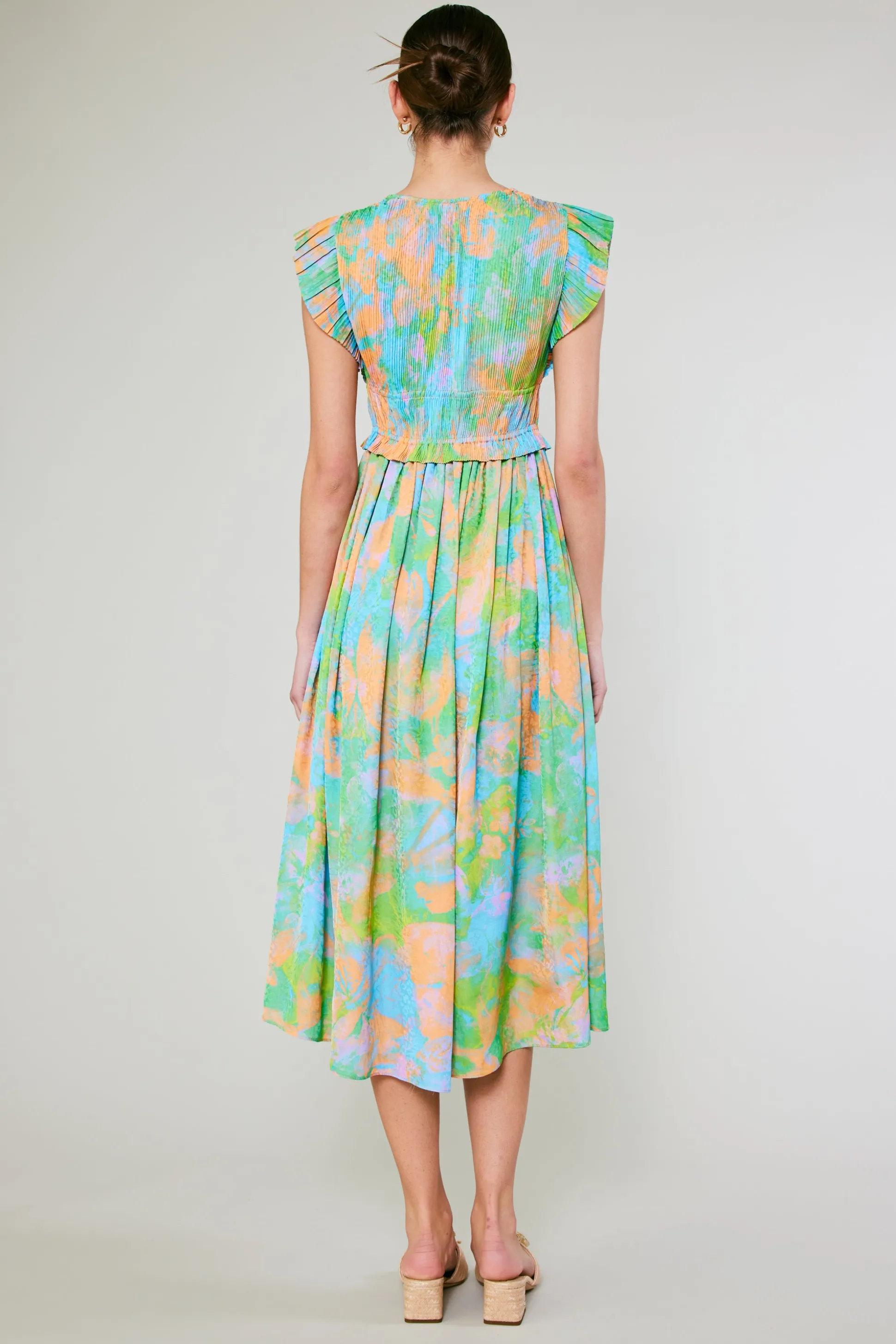 Mara Abstract Pleated Maxi Dress<Current Air New