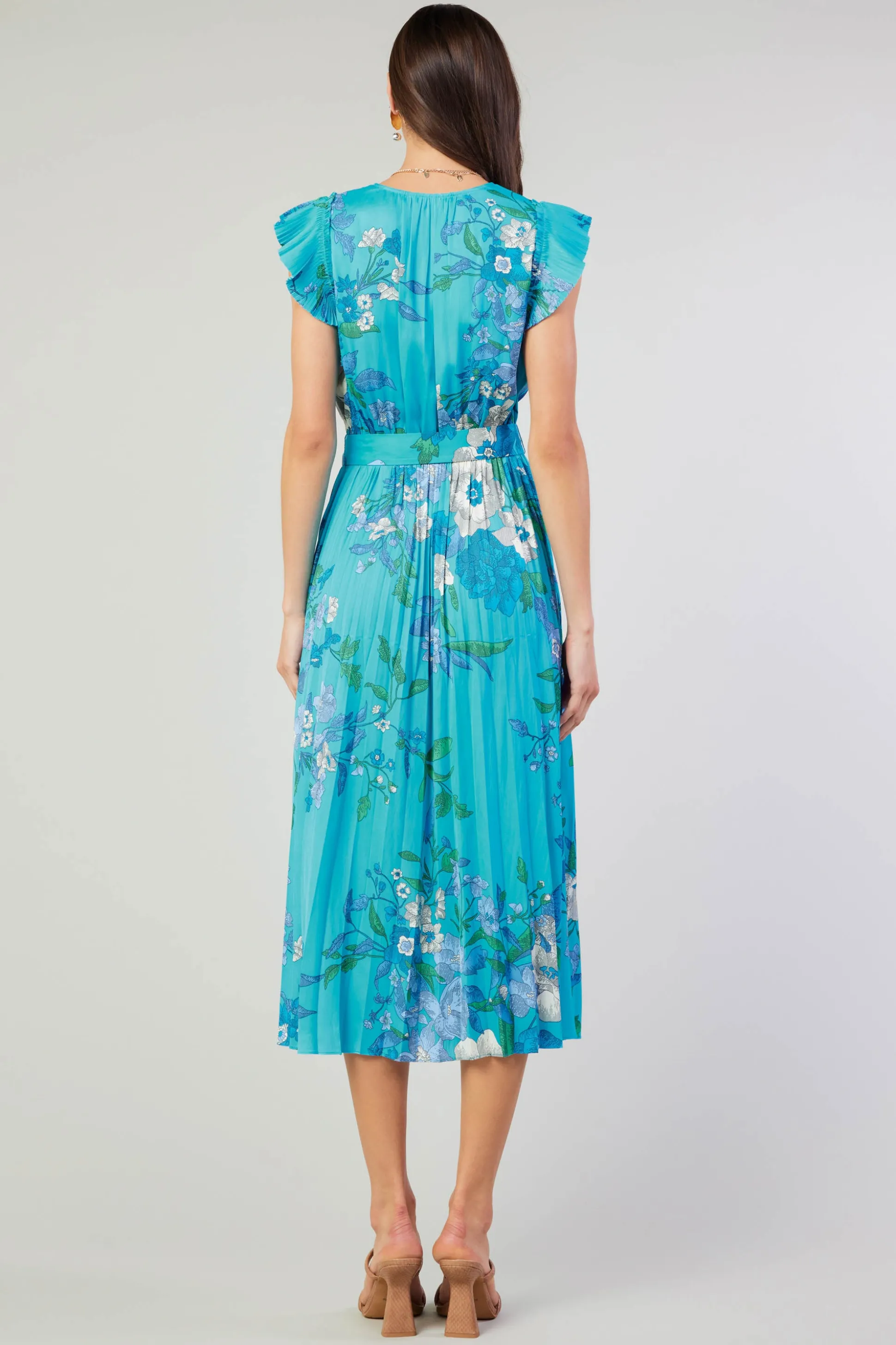 Botanical Pleated Midi Dress<Current Air New