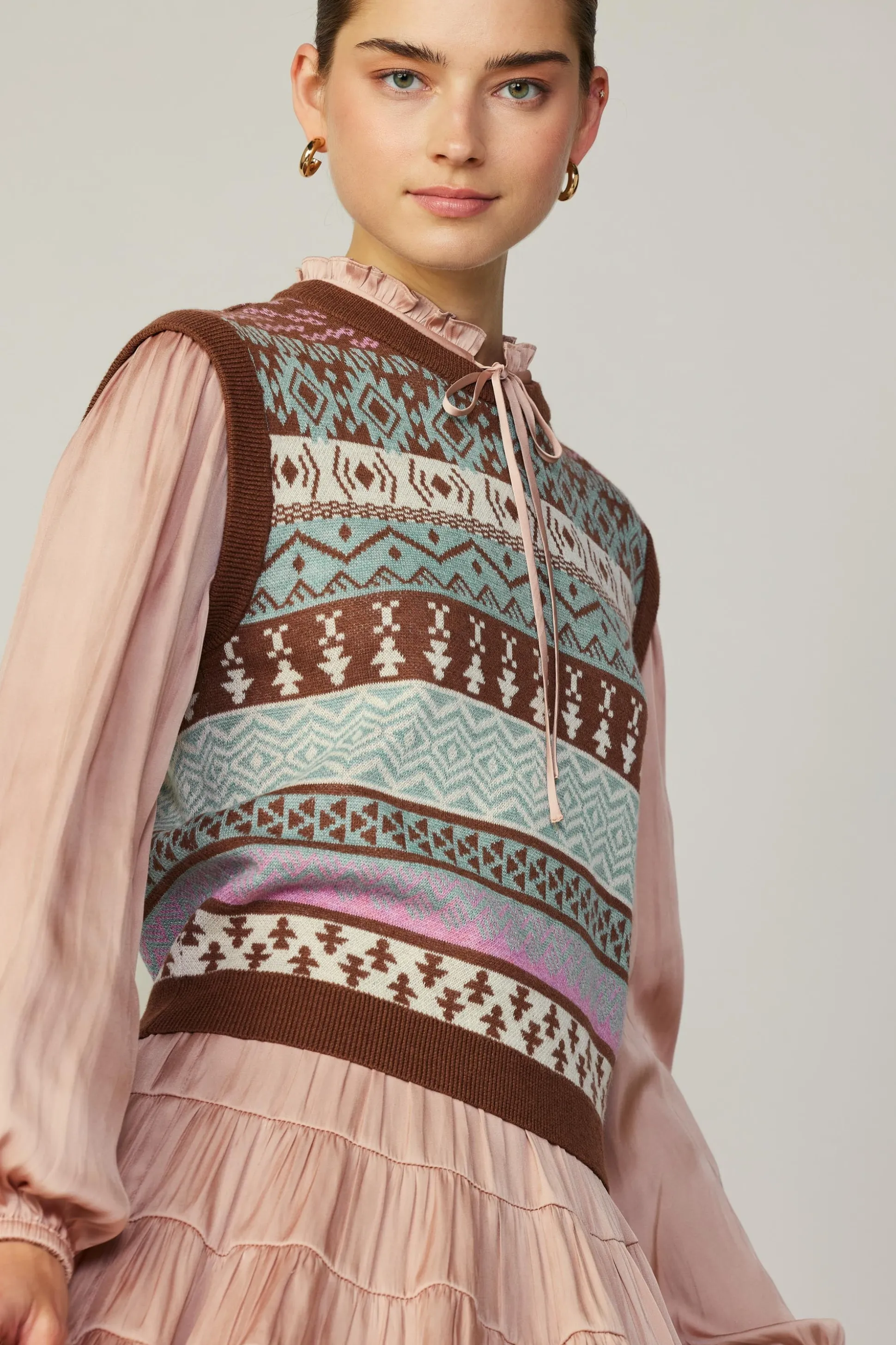 Sweater Vest Blouse<Current Air Sale