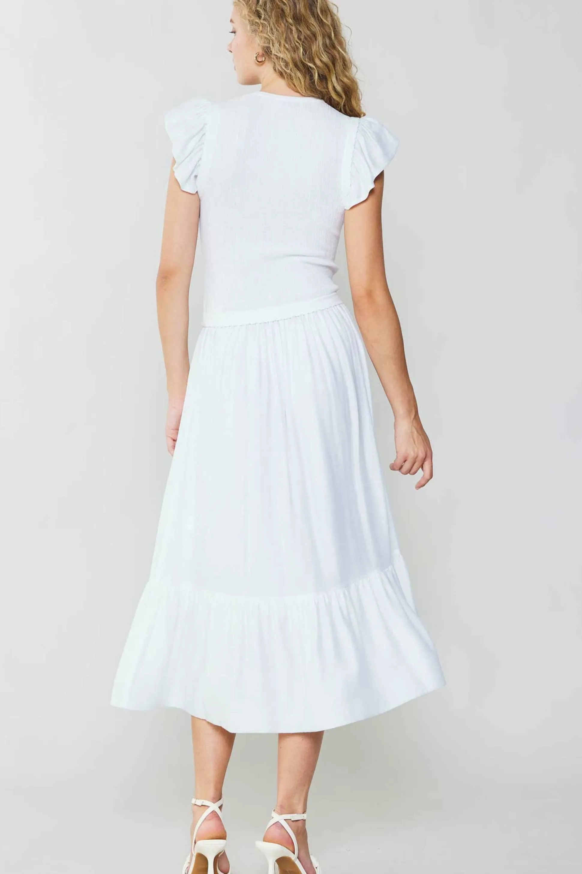 Ruffled Sleeve Sweater Dress<Current Air Hot