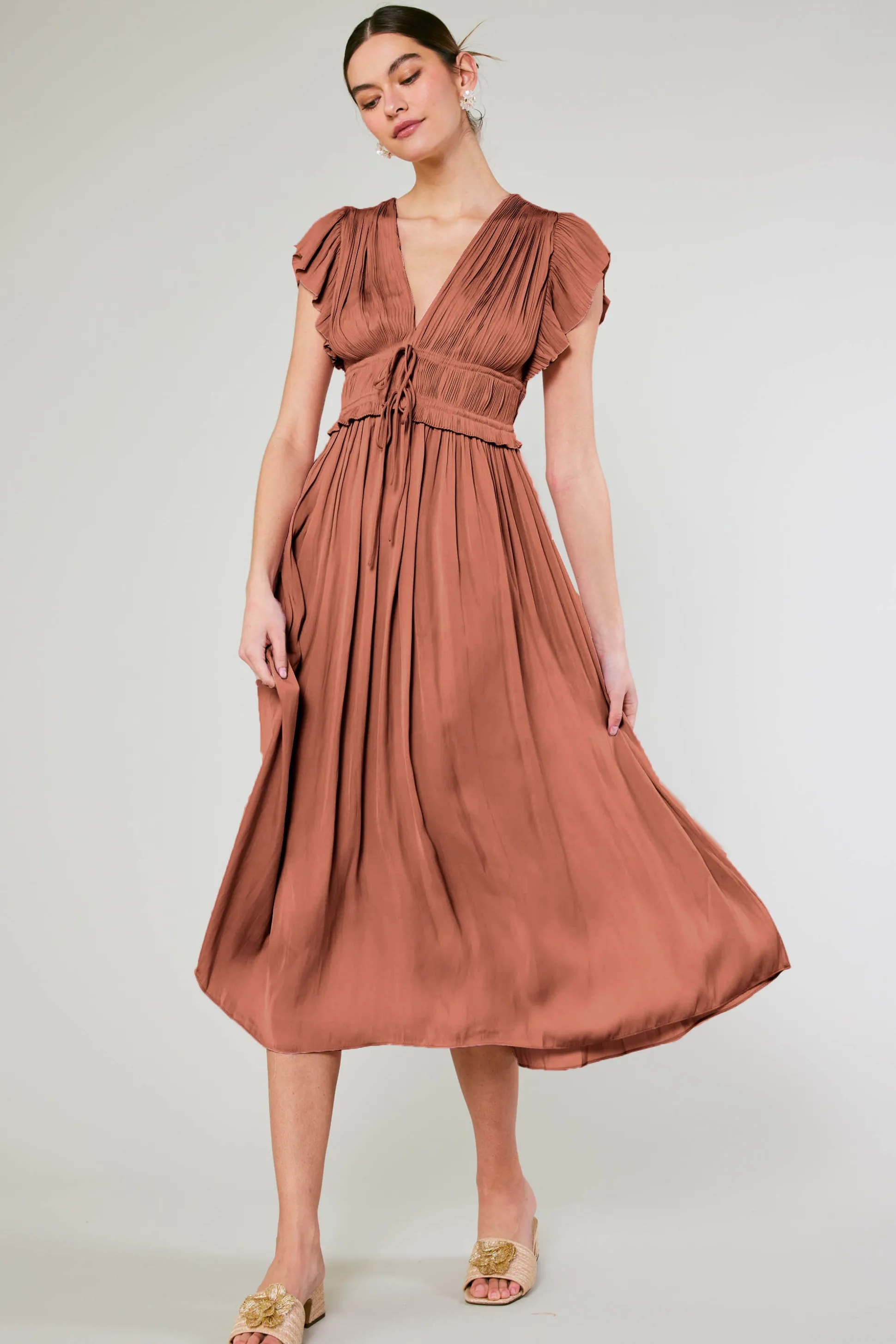 Mara Pleated Maxi Dress<Current Air Outlet