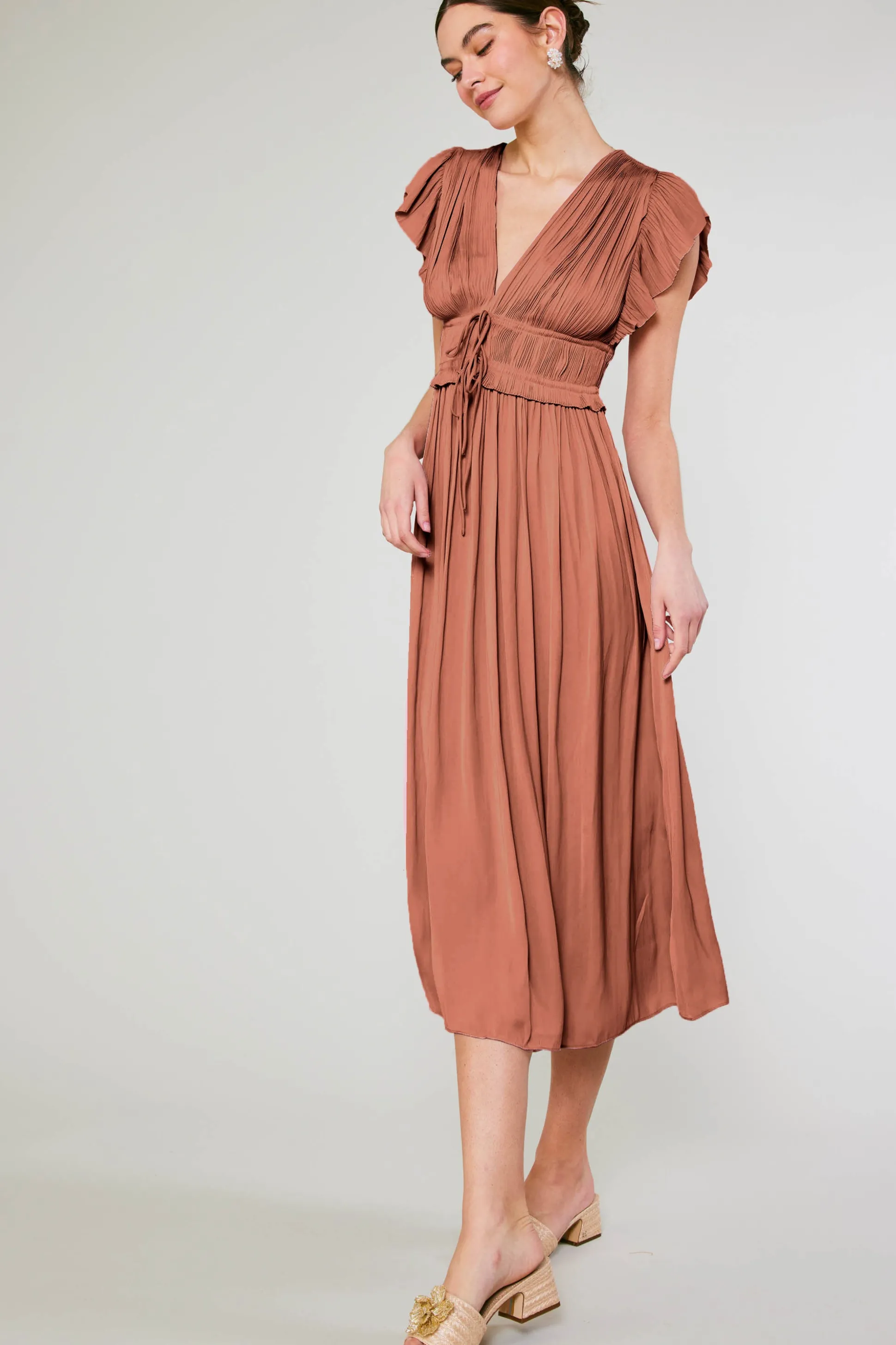 Mara Pleated Maxi Dress<Current Air Outlet