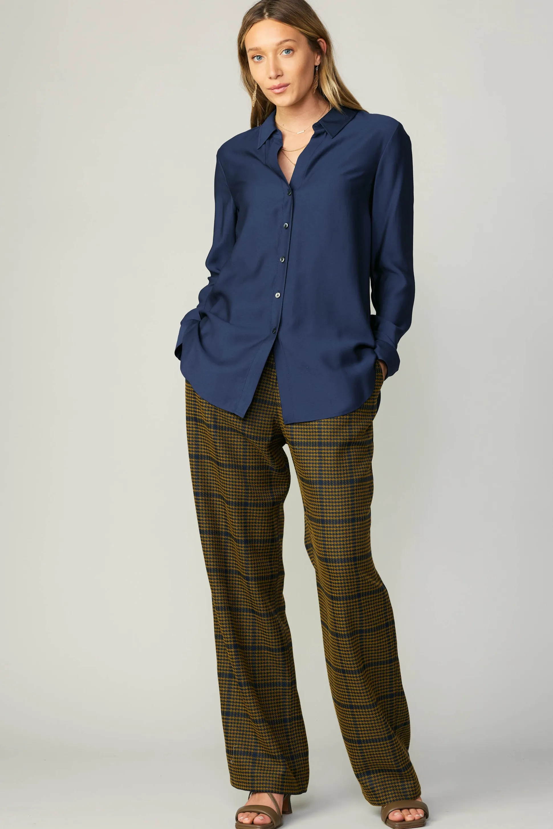 Collared Button Down Shirt<Current Air Best