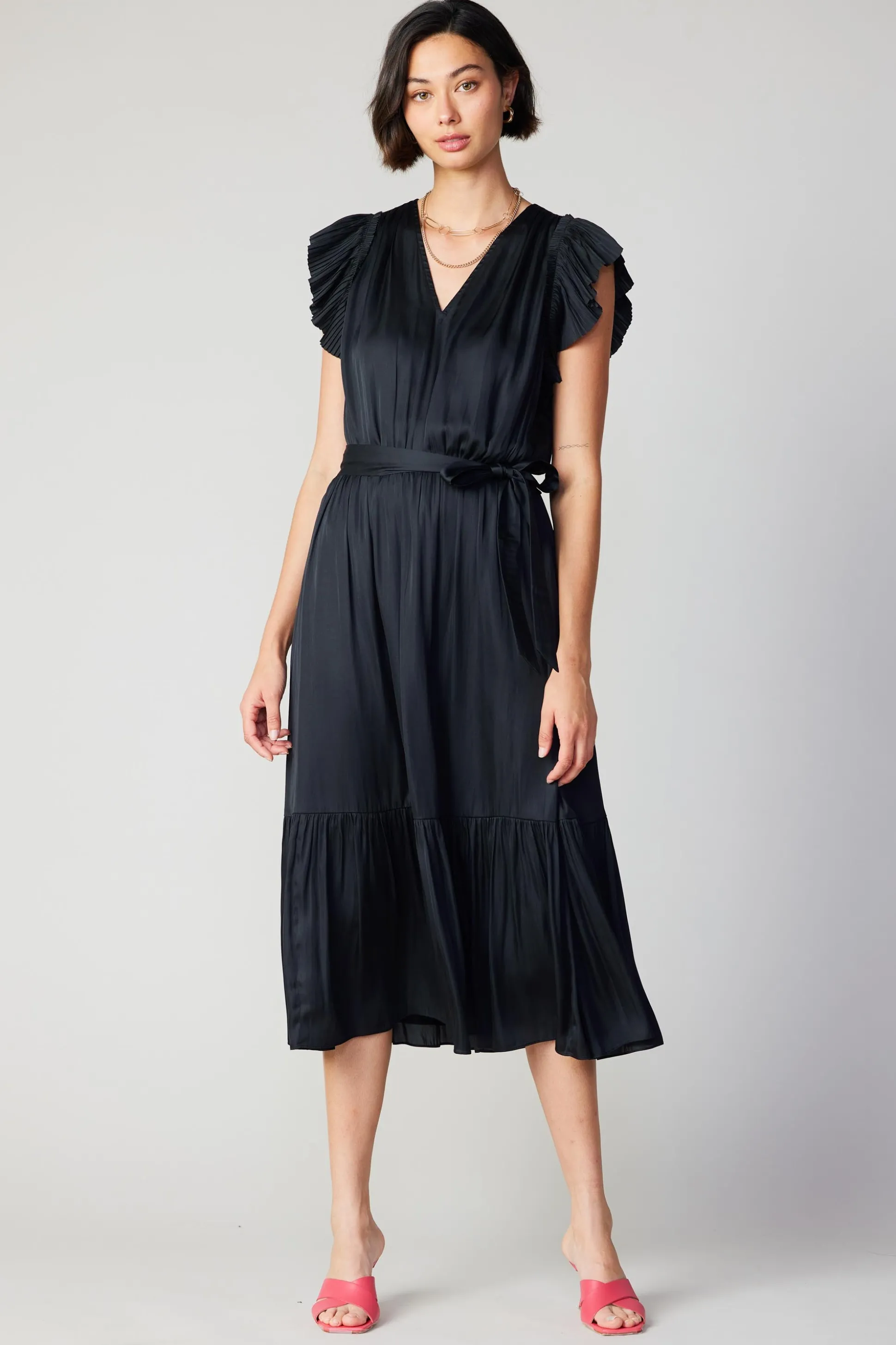 Natalia Flutter Sleeve Dress<Current Air Discount