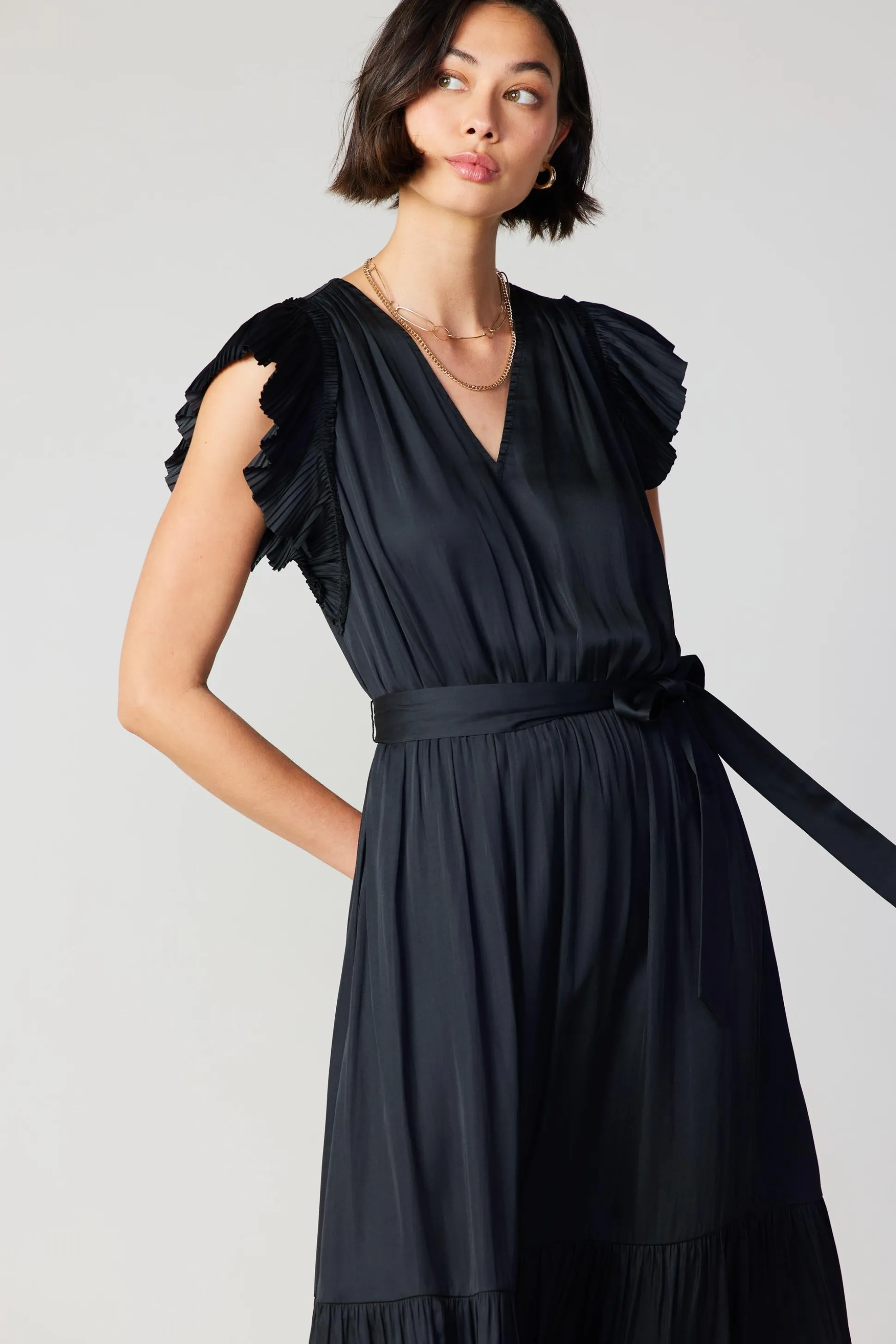 Natalia Flutter Sleeve Dress<Current Air Discount