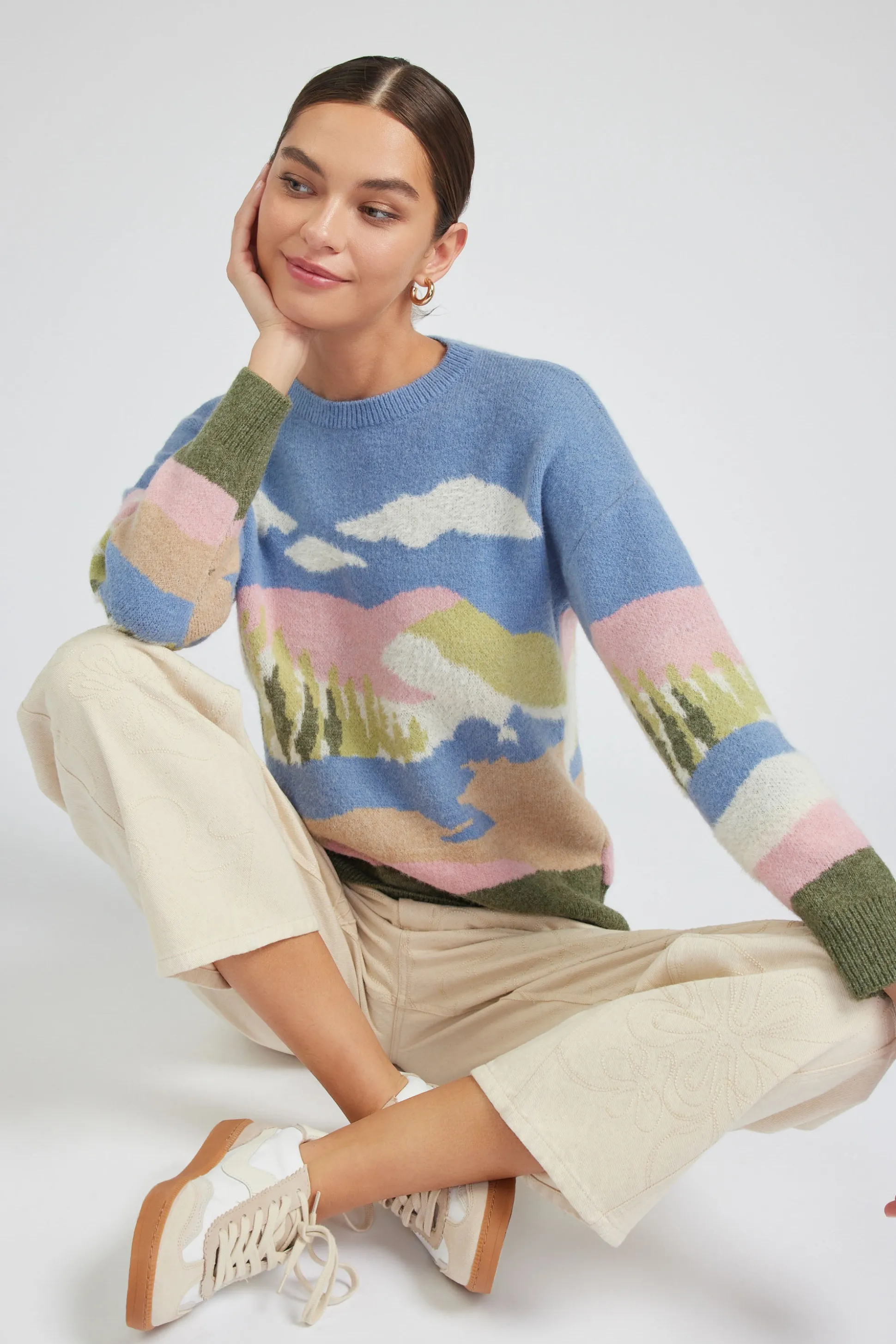 Cloudy Meadows Sweater<Current Air New
