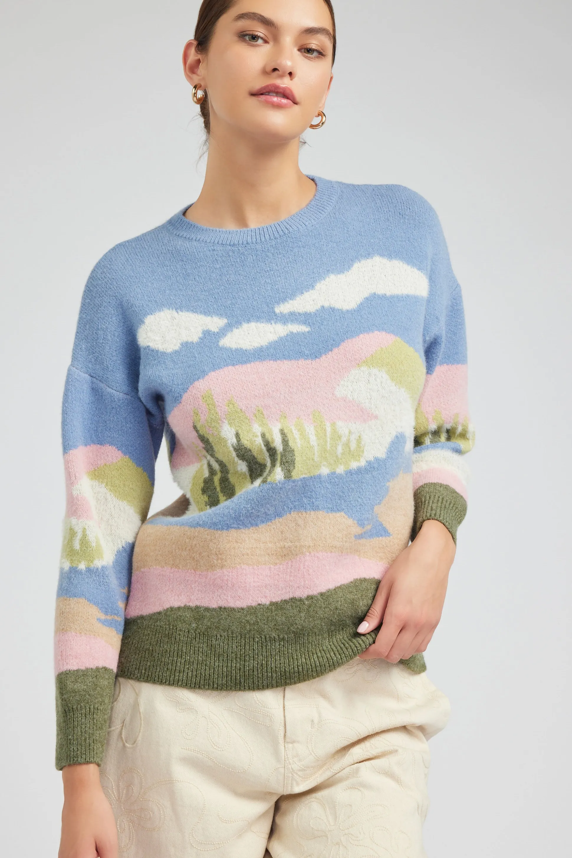 Cloudy Meadows Sweater<Current Air New