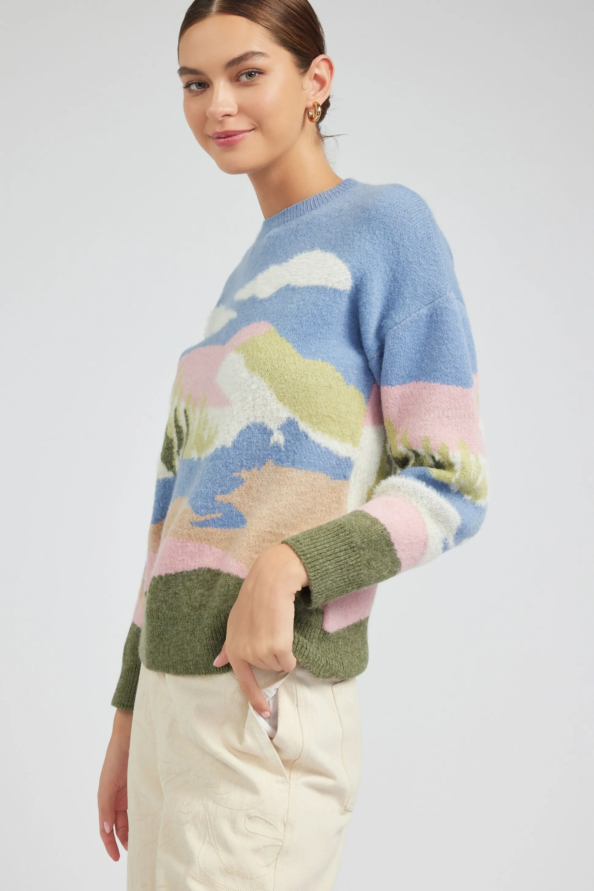 Cloudy Meadows Sweater<Current Air New