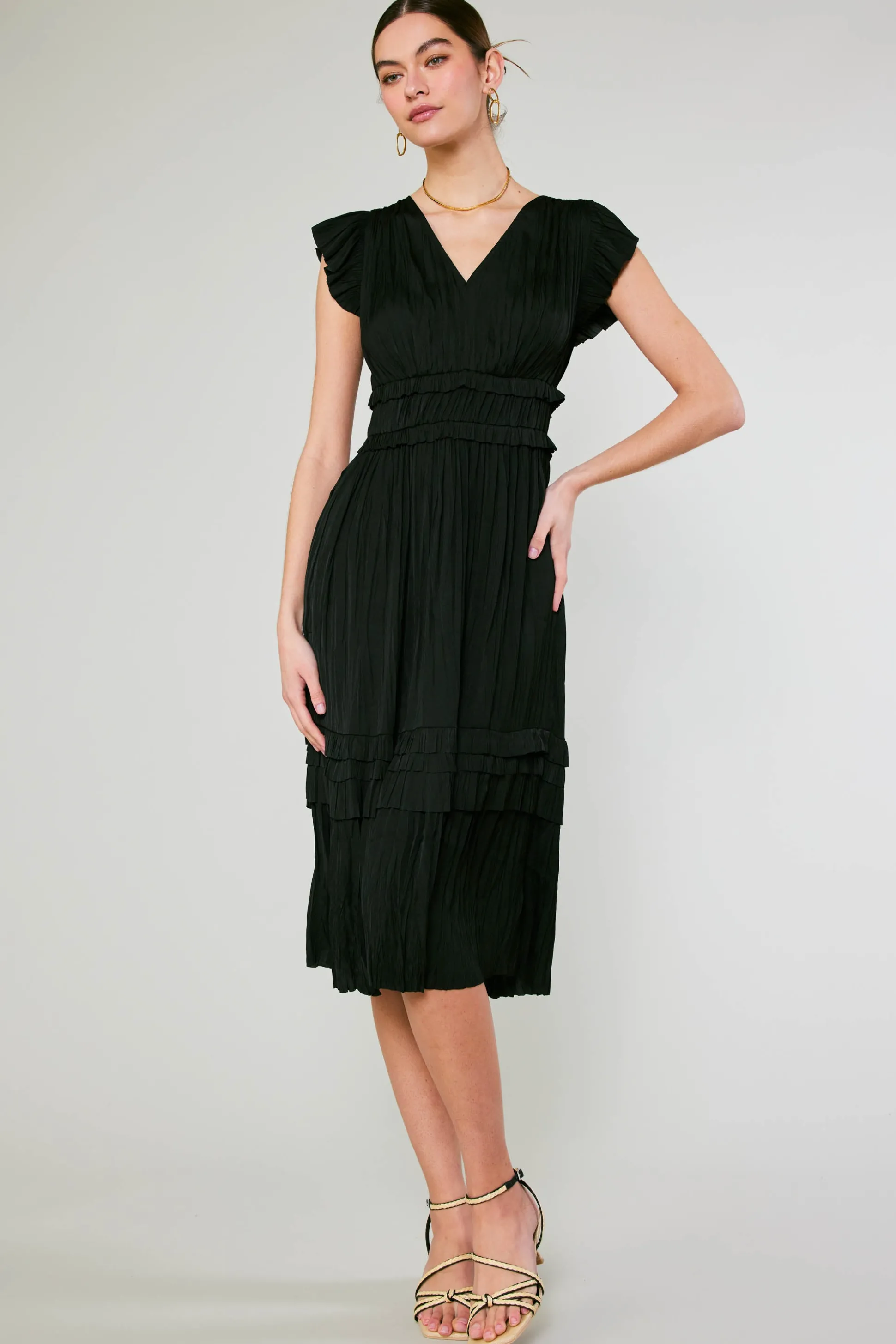 Sereia Pleated Midi Dress<Current Air Hot