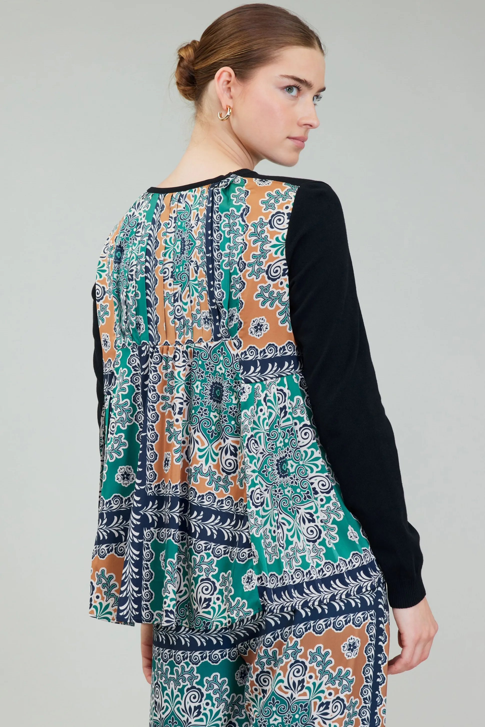 Contrast Panel Sweater Top<Current Air New