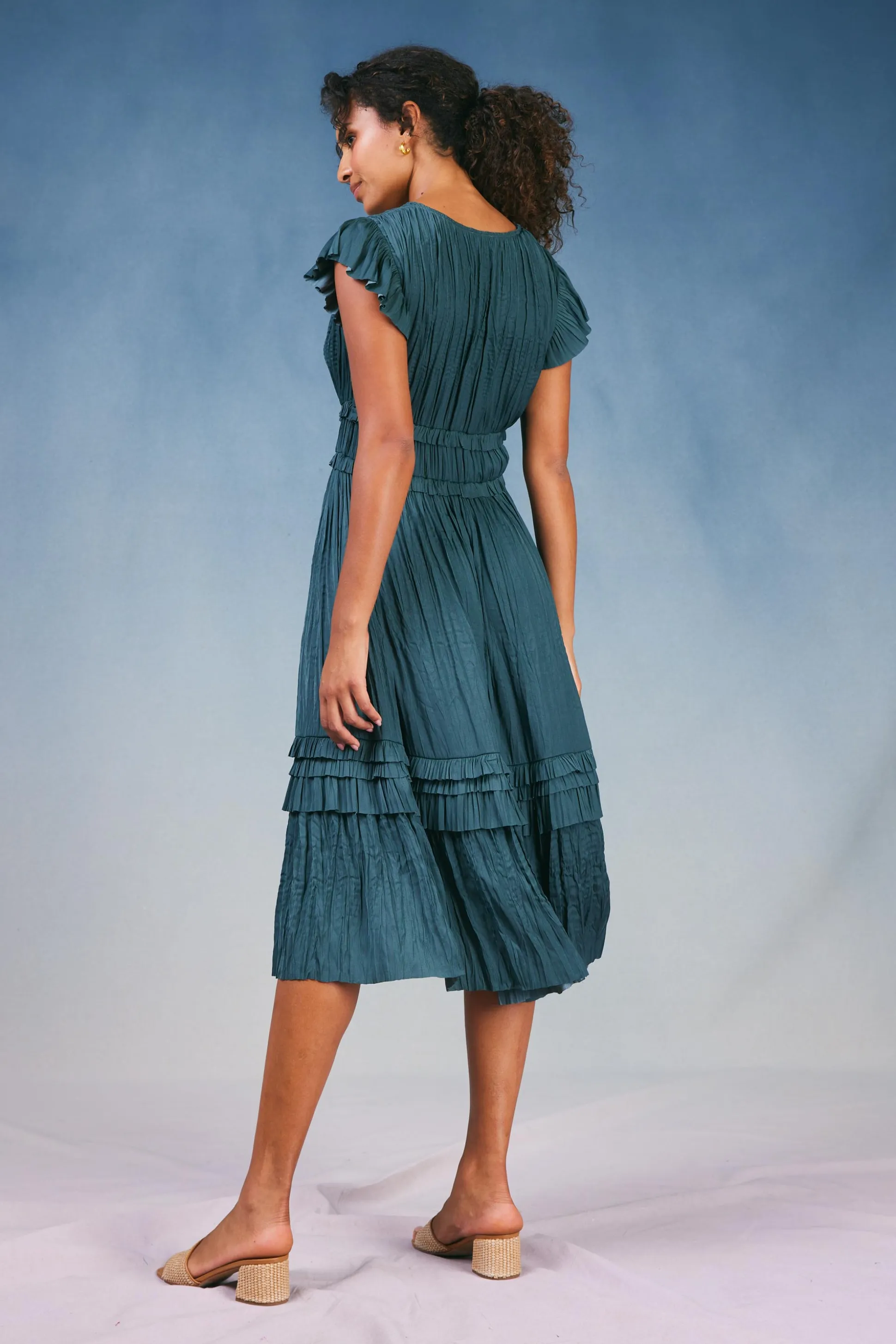 Sereia Pleated Midi Dress<Current Air Sale