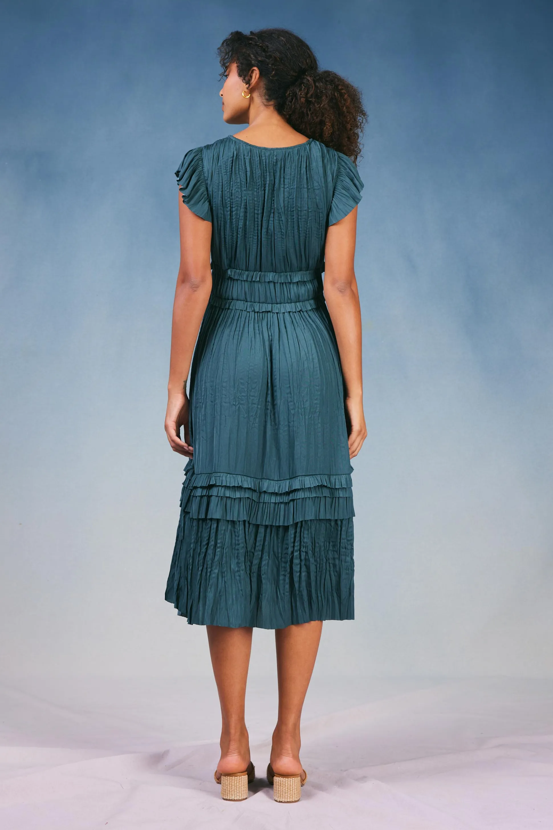 Sereia Pleated Midi Dress<Current Air Sale