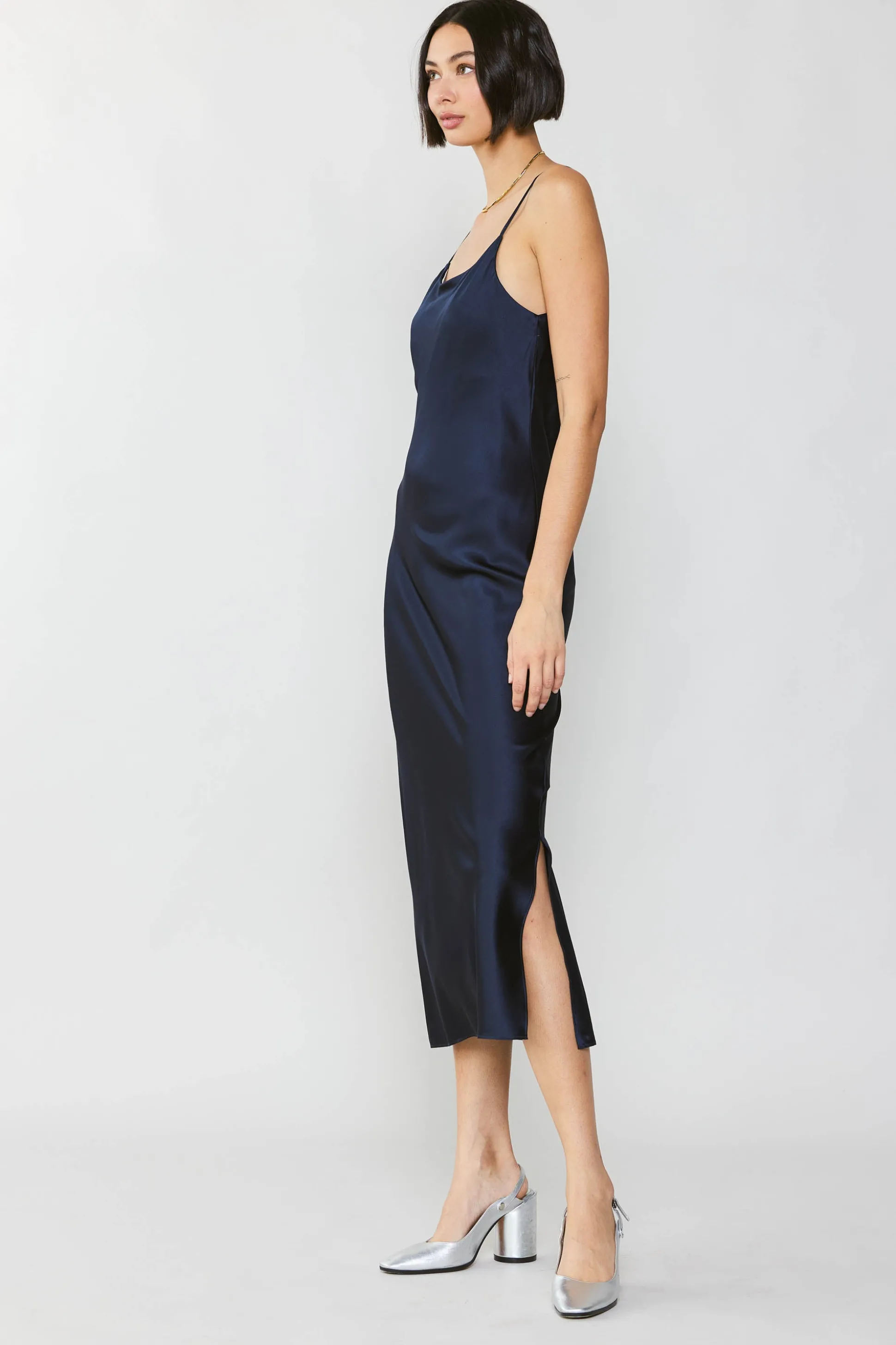 Silk Bias Midi Dress<Current Air Best
