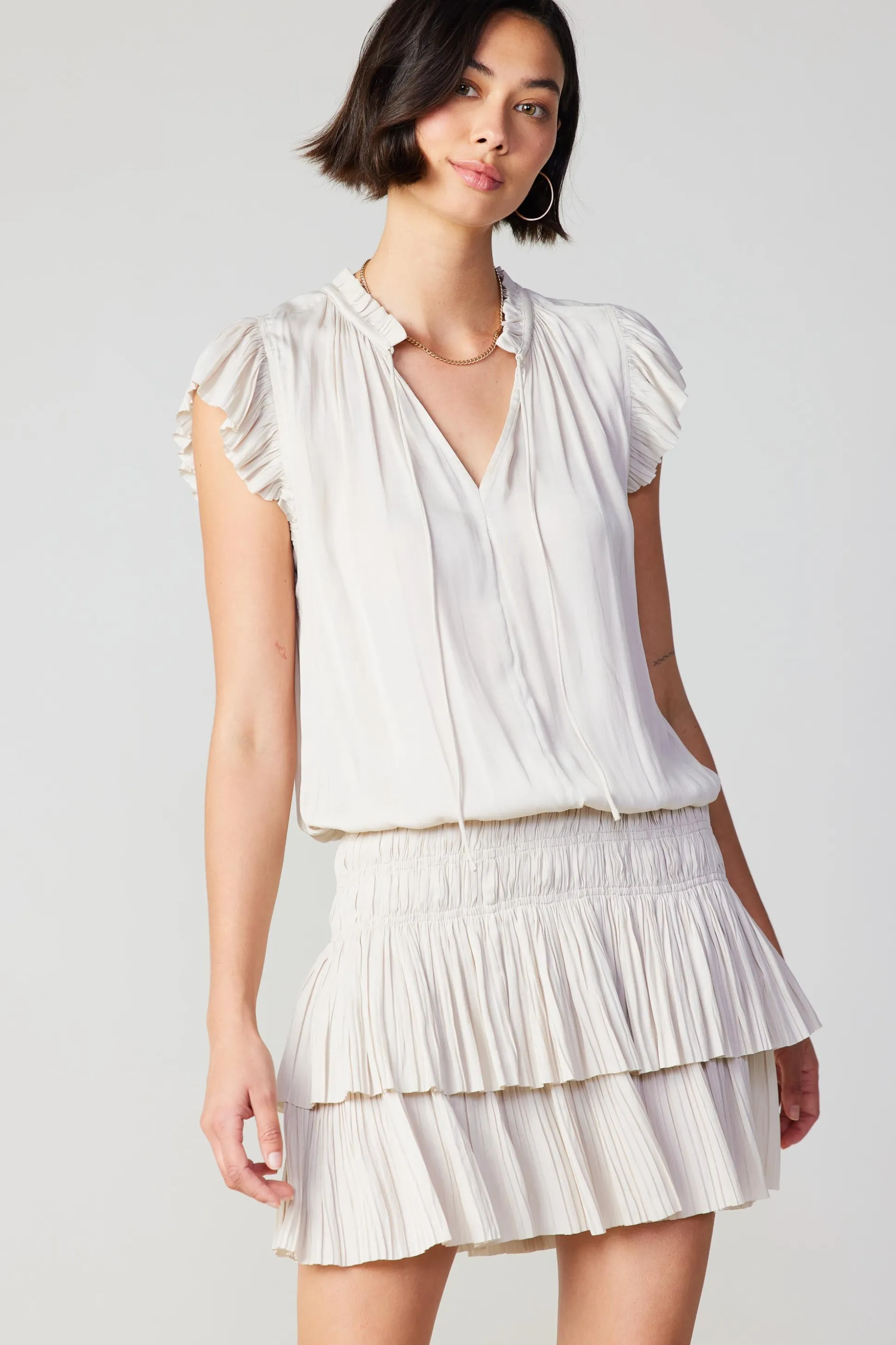 Zoey Pleated Skirt Mini Dress<Current Air Best