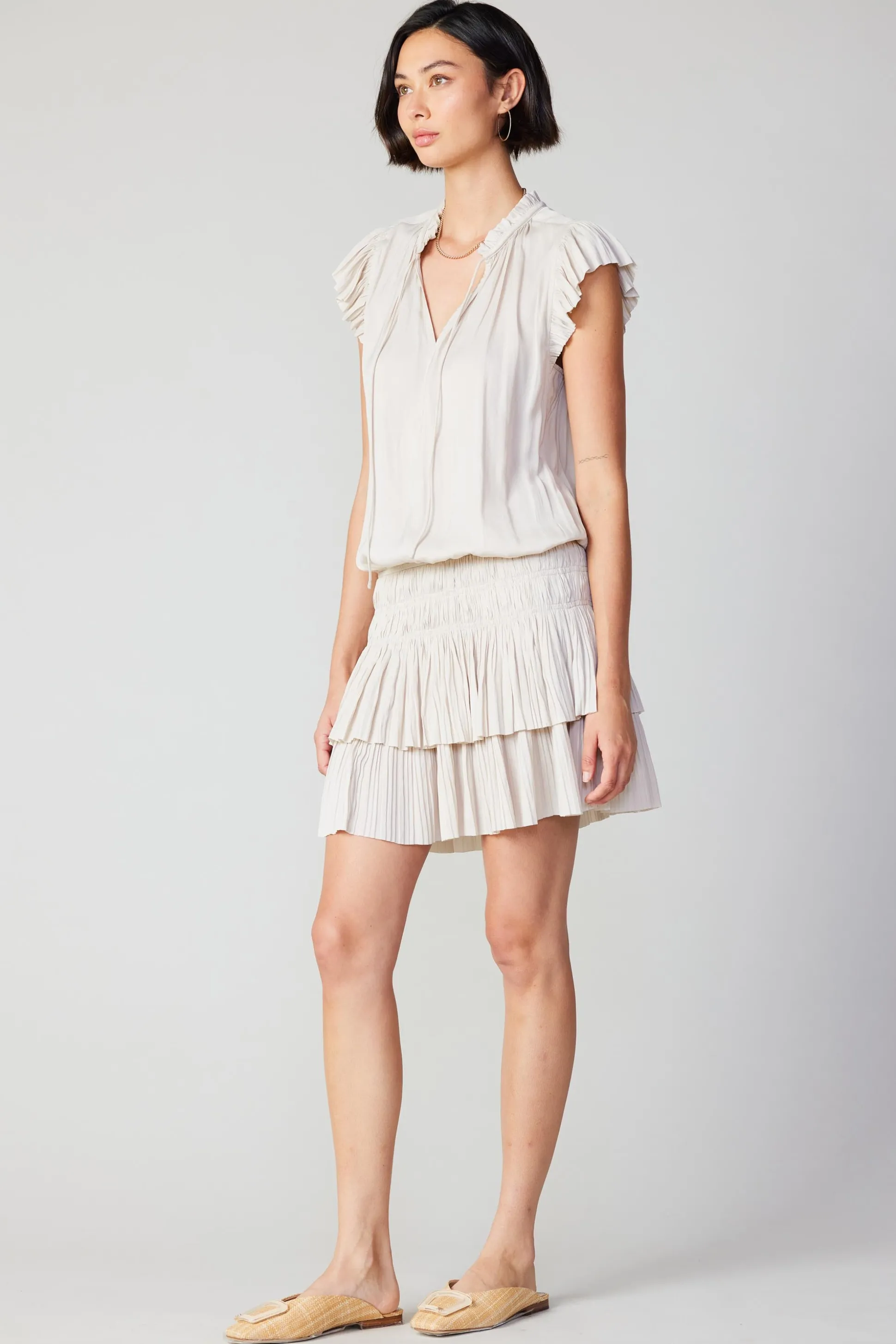 Zoey Pleated Skirt Mini Dress<Current Air Best