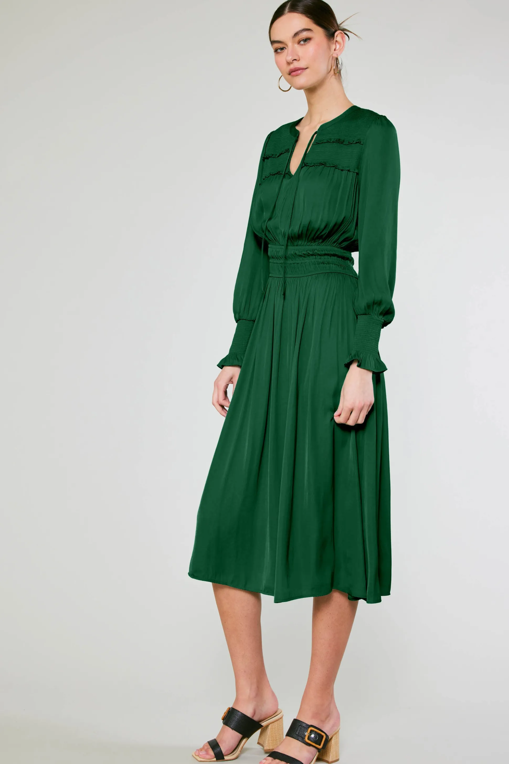 Aida Smocked Midi Dress<Current Air Discount